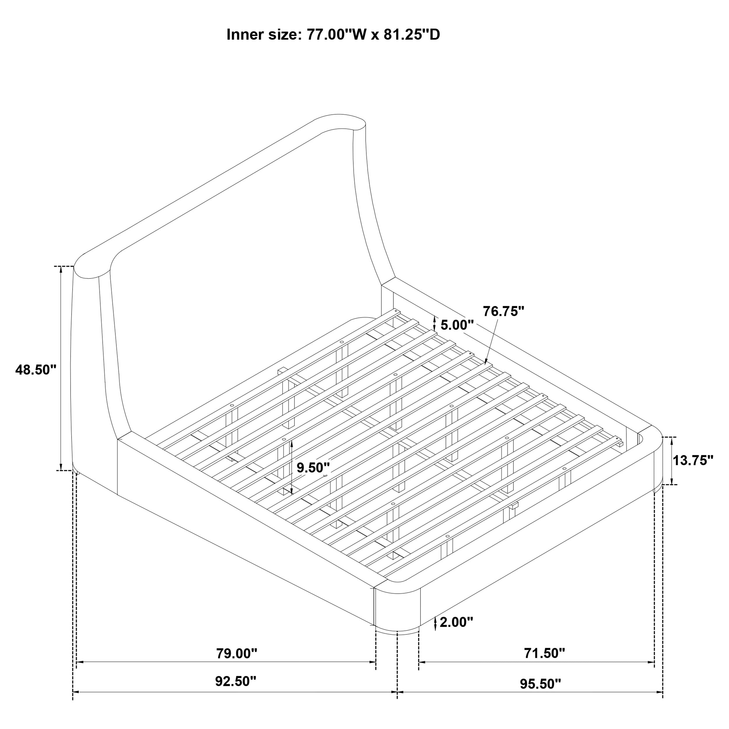 Rennes Wingback Platform Bed - Ideal Furniture (Fresno,CA)