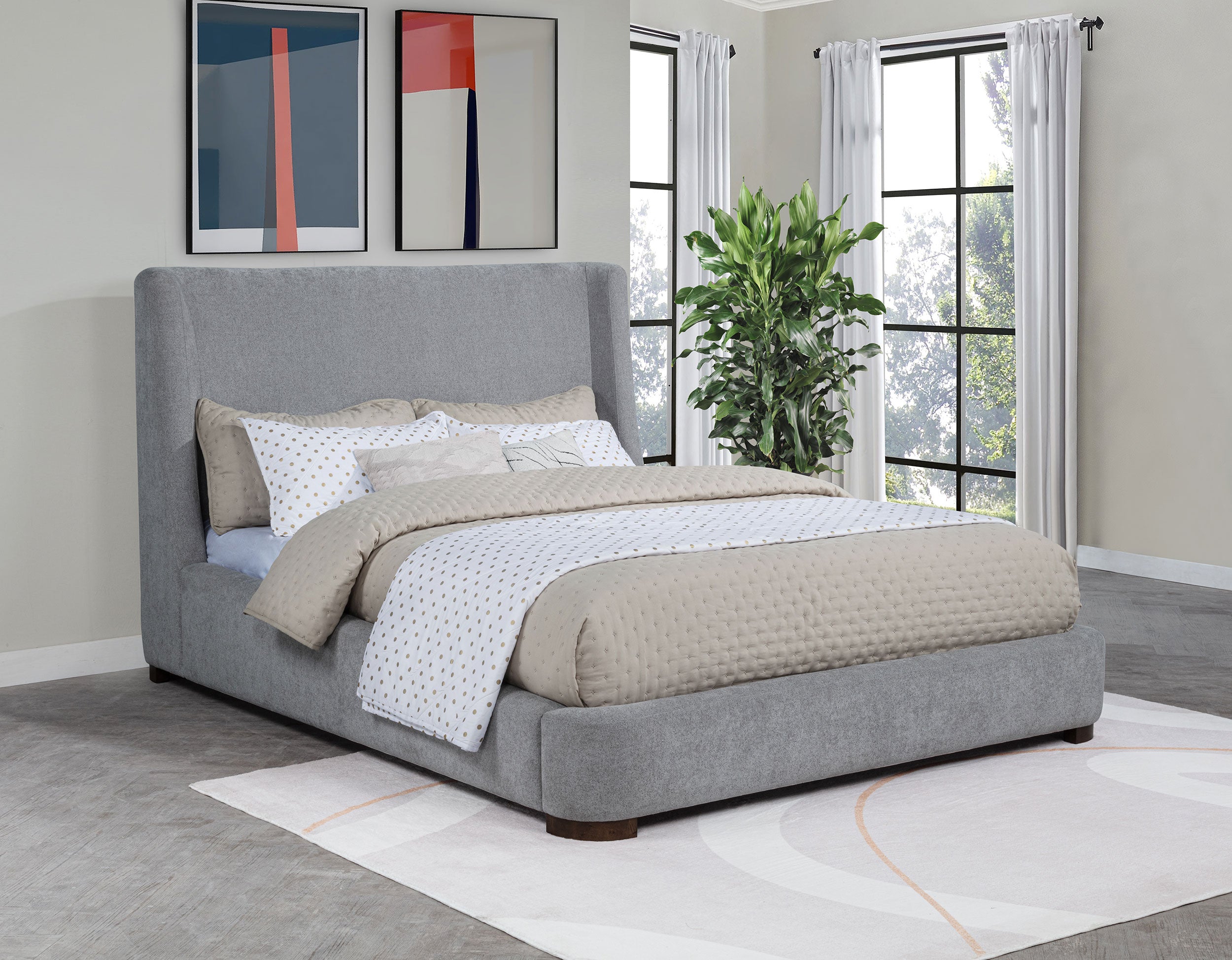 Rennes Wingback Platform Bed - Ideal Furniture (Fresno,CA)