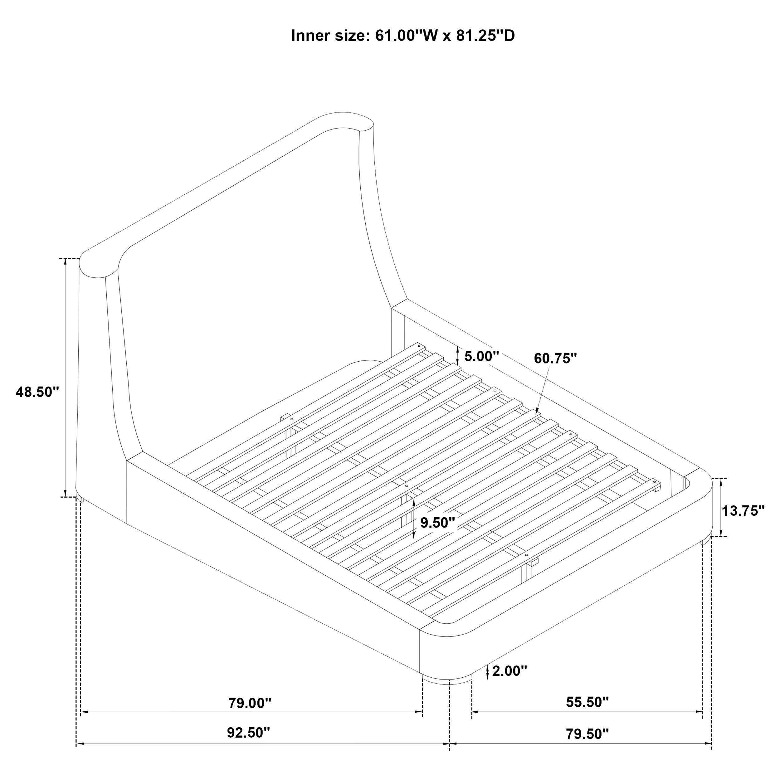 Rennes Wingback Platform Bed - Ideal Furniture (Fresno,CA)