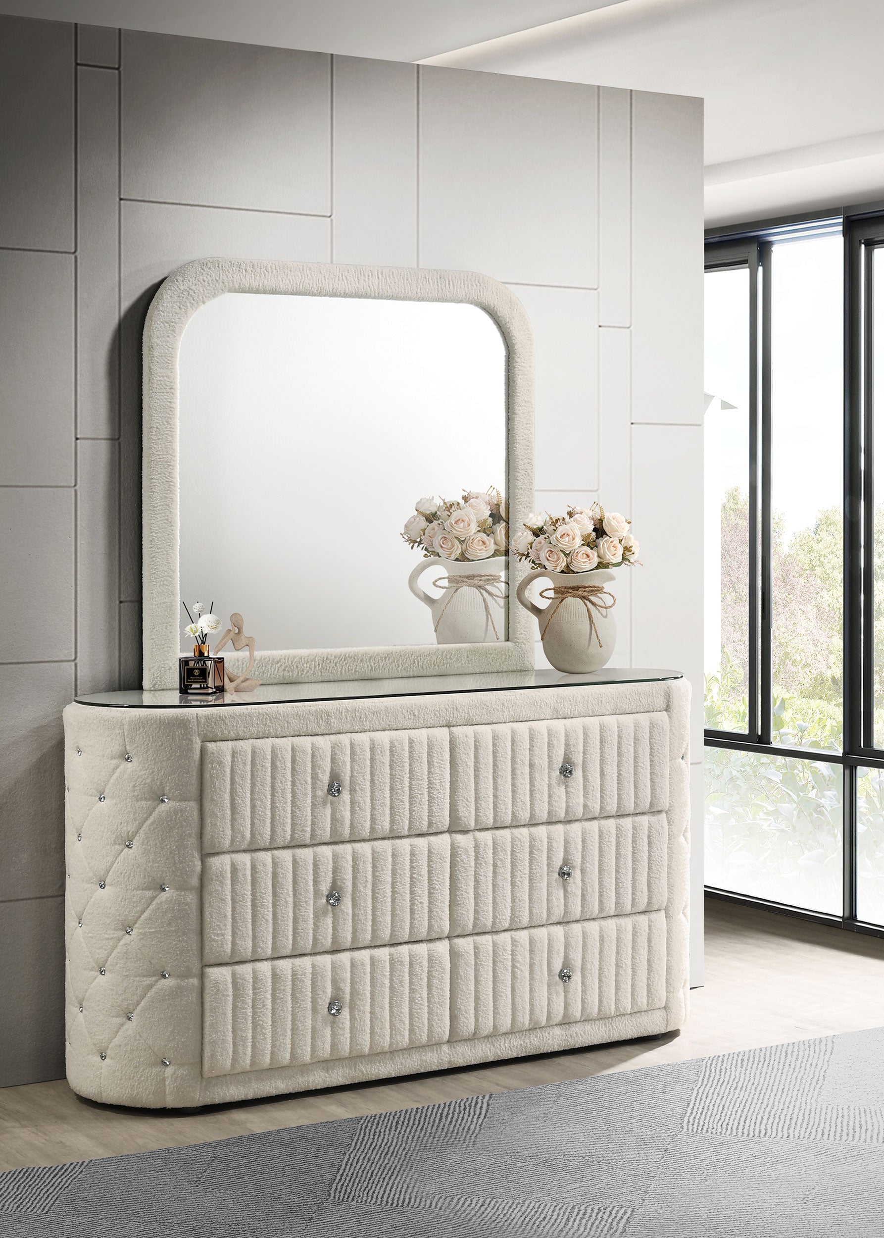 Sonya Dresser with Mirror - Ideal Furniture (Fresno,CA)