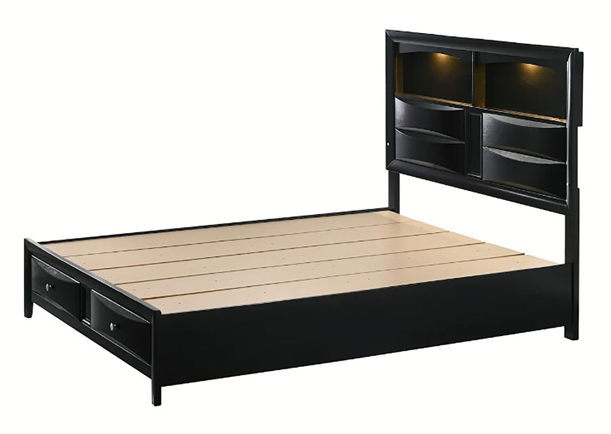 Crown Mark Furniture Fallon Queen Platform Bed with Storage in Black B4288-Q - Ideal Furniture (Fresno,CA)