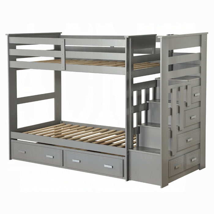 Allentown Twin-Twin Bunk Bed With Trundle and Storage - Ideal Furniture (Fresno,CA)