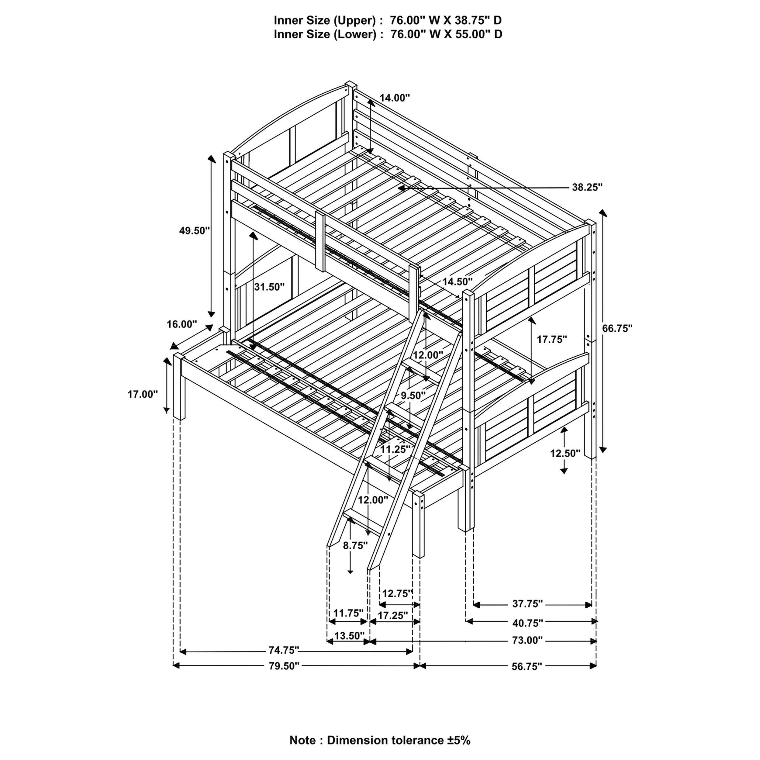 Flynn Bunk Bed with Mattress - Ideal Furniture (Fresno,CA)