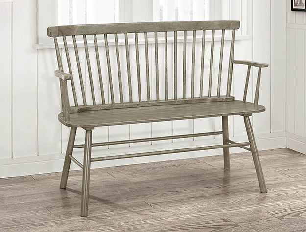JERIMIAH SPINDLEBACK BENCH GREY - Ideal Furniture (Fresno,CA)