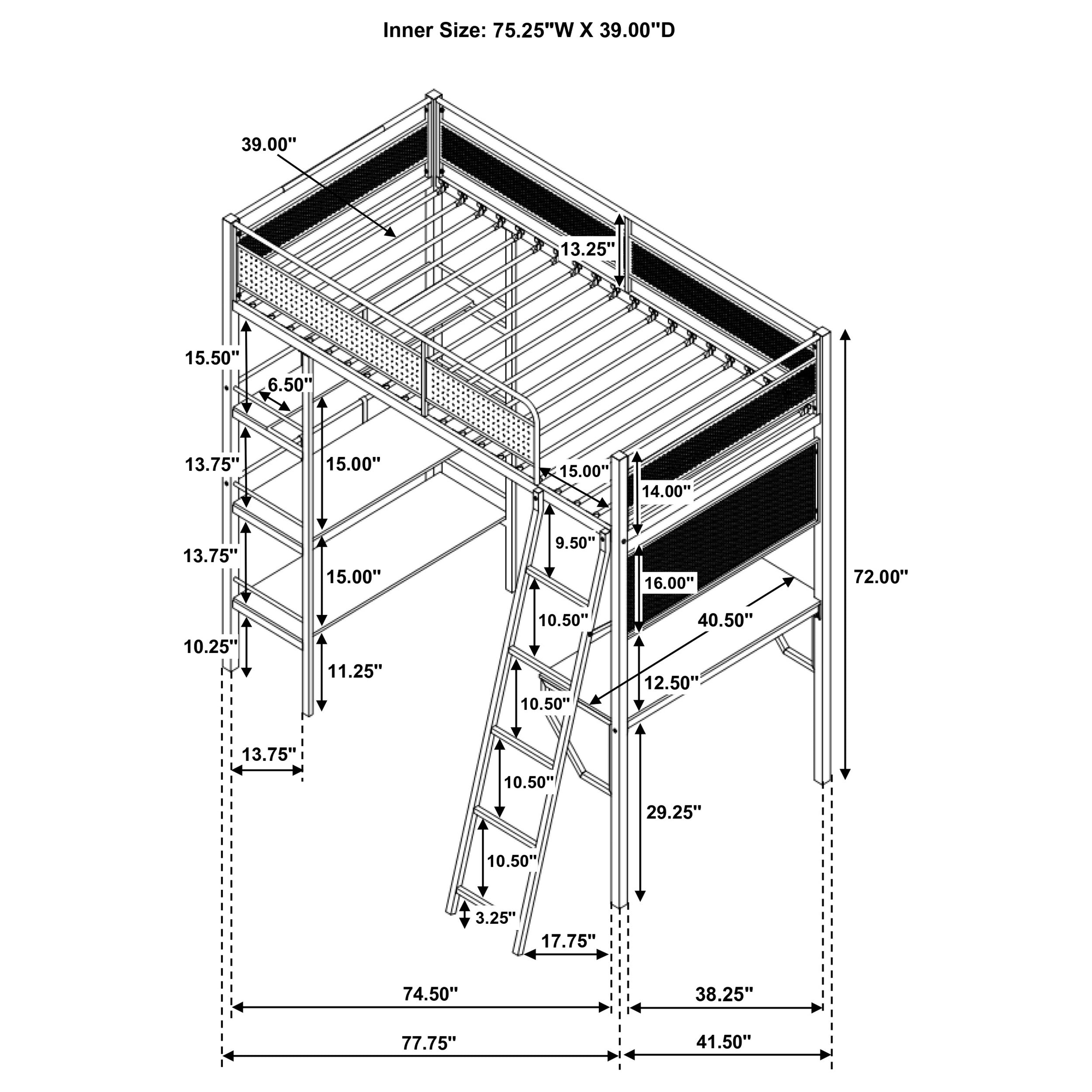 Campus Workstation Loft Bed - Ideal Furniture (Fresno,CA)