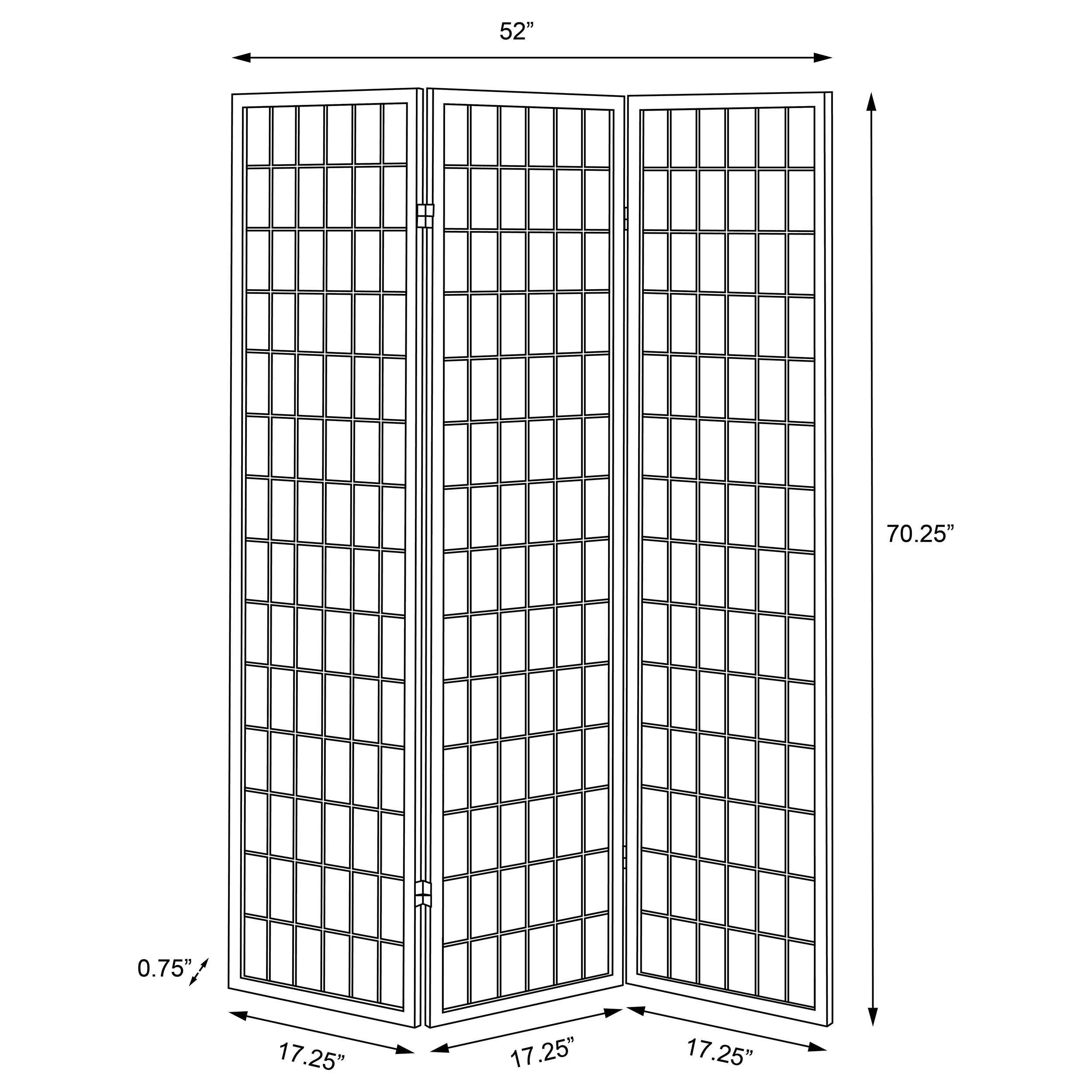 Carrie Three-Panel Room Divider - Ideal Furniture (Fresno,CA)