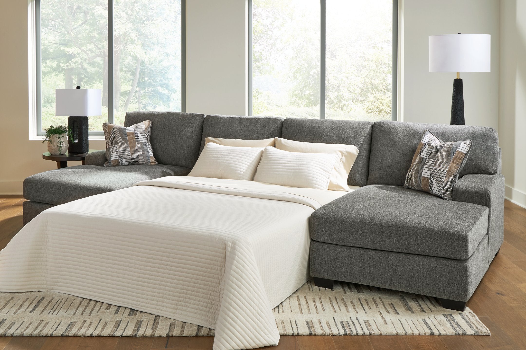 Clarington Sleeper Sectional with Double Chaise - Ideal Furniture (Fresno,CA)