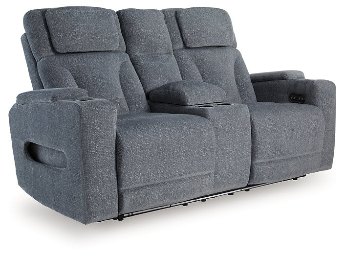 Studio Cave Power Reclining Loveseat with Console - Ideal Furniture (Fresno,CA)