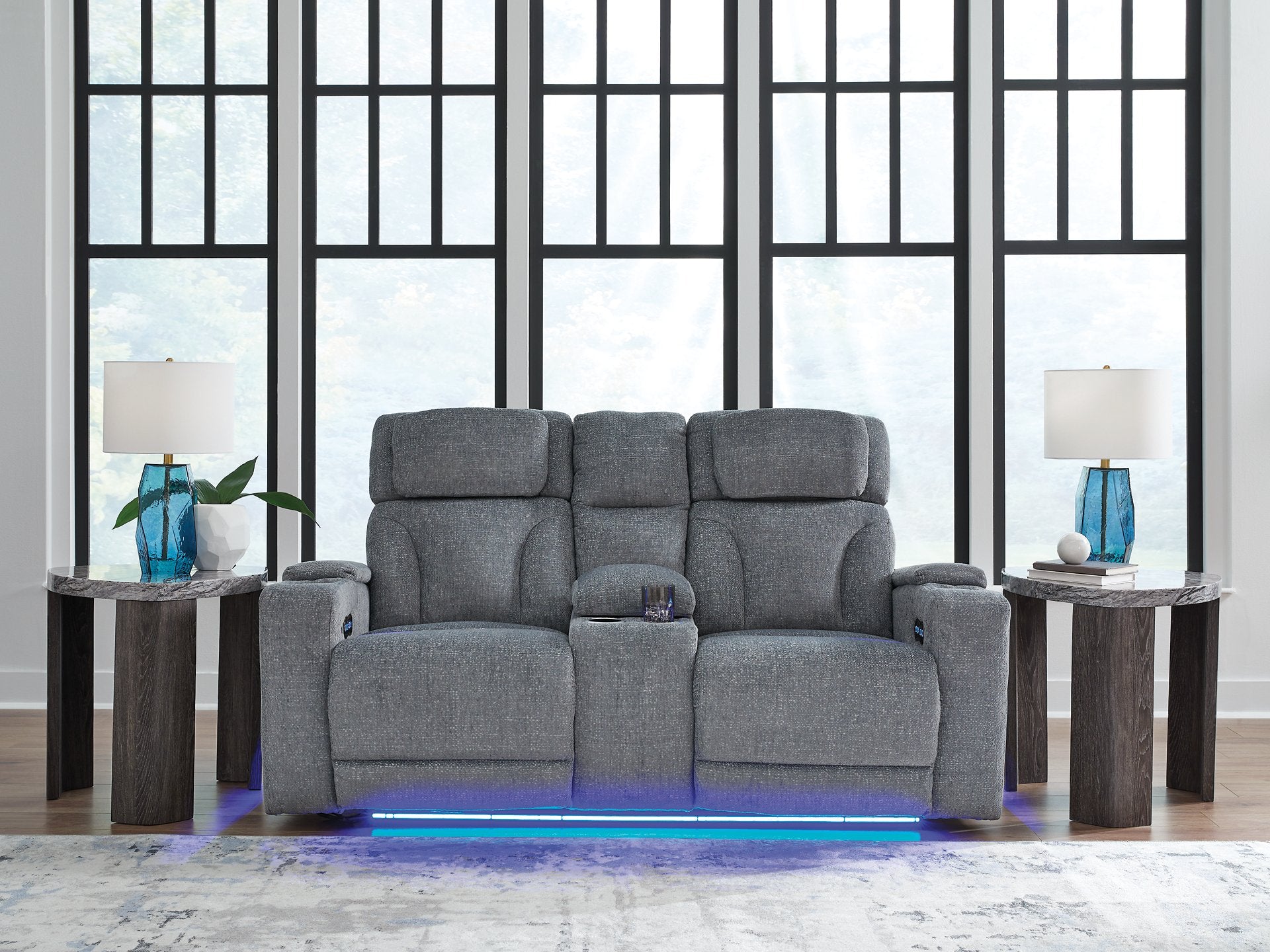 Studio Cave Power Reclining Loveseat with Console - Ideal Furniture (Fresno,CA)
