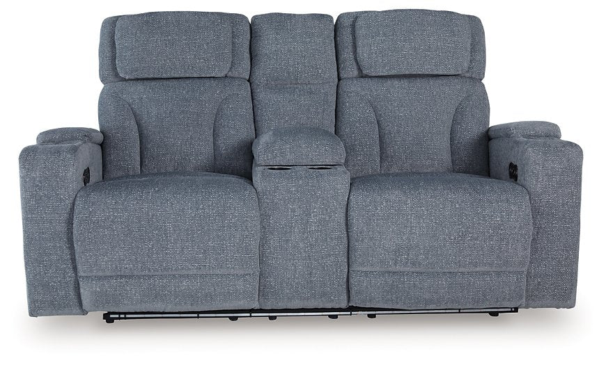 Studio Cave Power Reclining Loveseat with Console - Ideal Furniture (Fresno,CA)