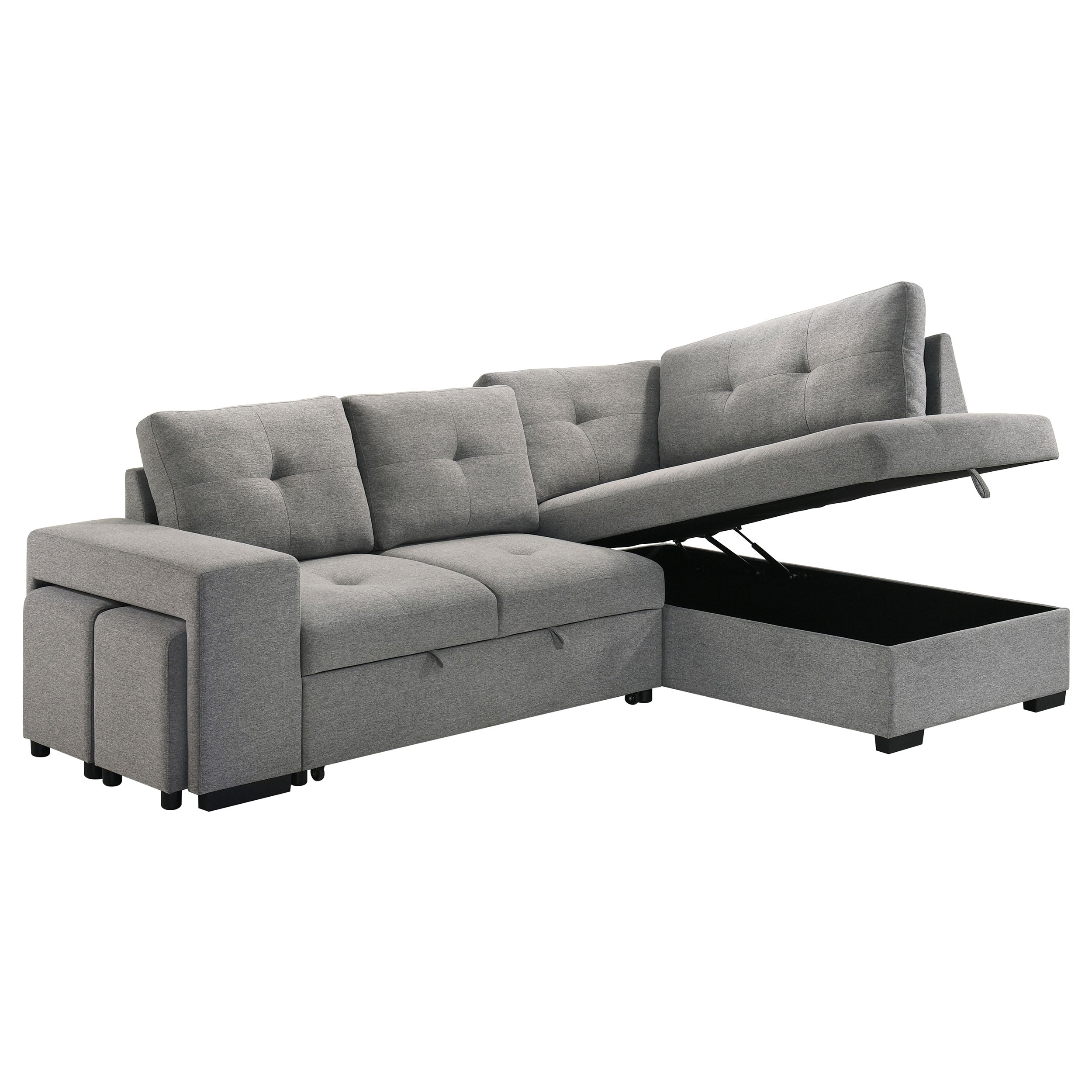 Roanne Pull-Out Sleeper Sectional Sofa - Ideal Furniture (Fresno,CA)