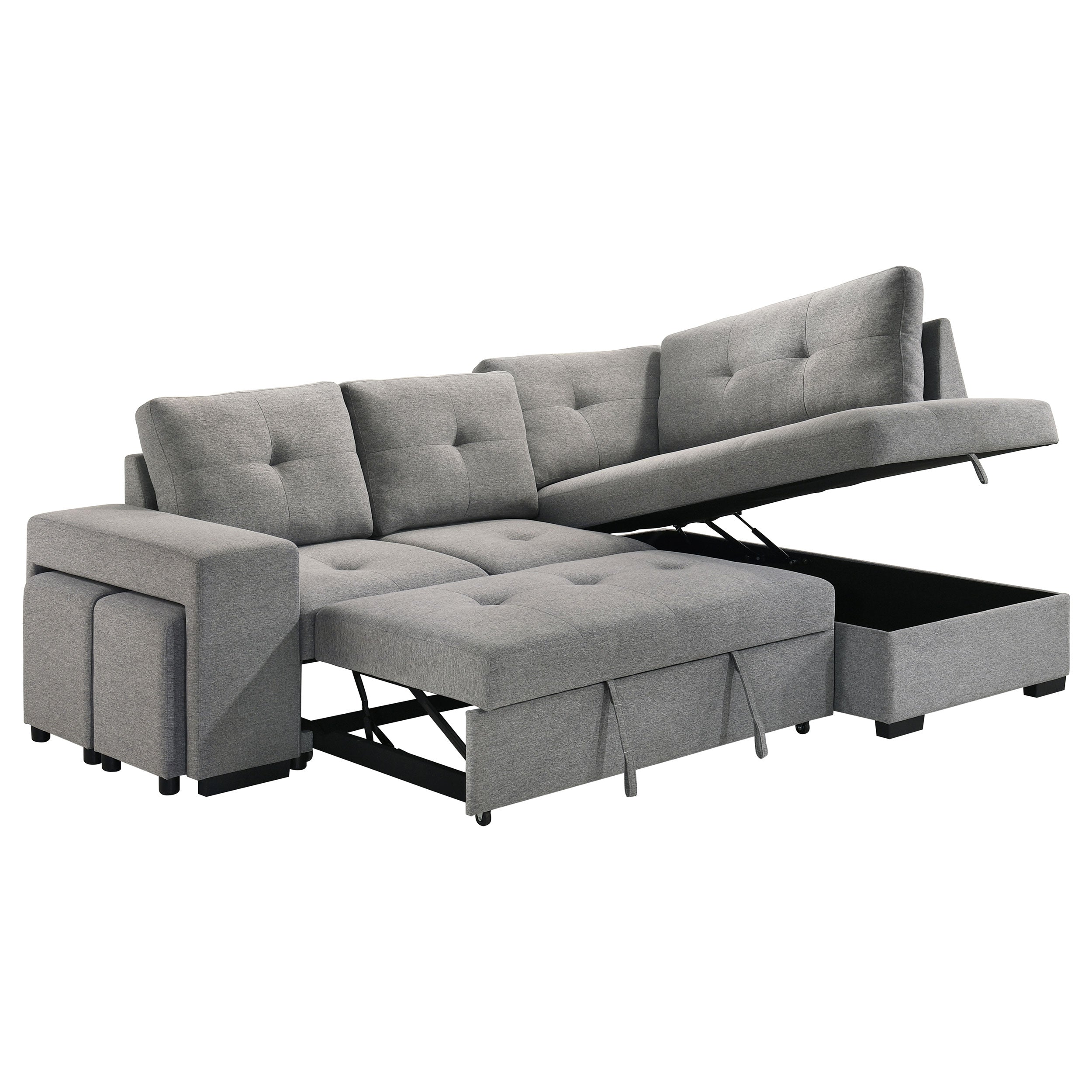 Roanne Pull-Out Sleeper Sectional Sofa - Ideal Furniture (Fresno,CA)