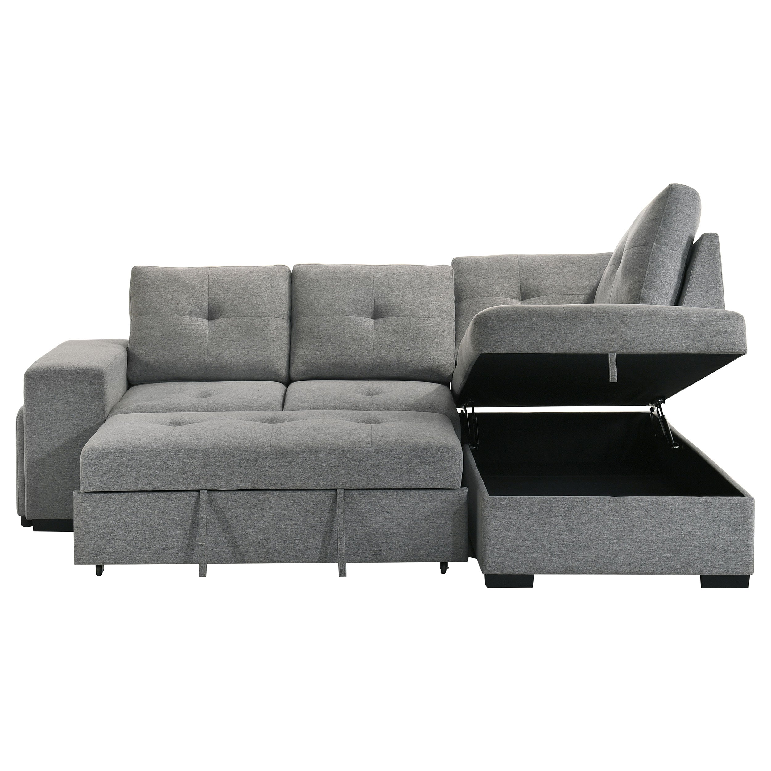 Roanne Pull-Out Sleeper Sectional Sofa - Ideal Furniture (Fresno,CA)