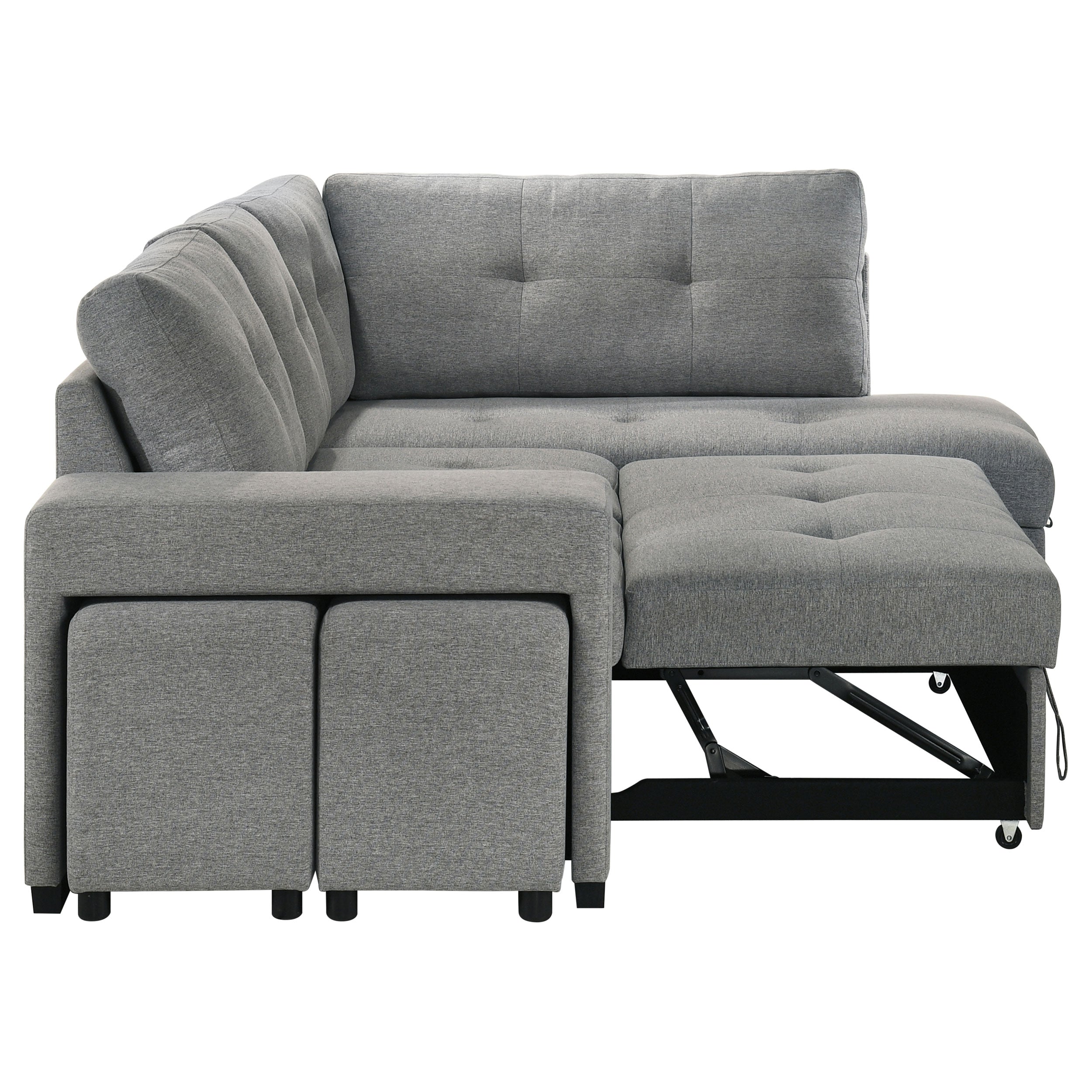 Roanne Pull-Out Sleeper Sectional Sofa - Ideal Furniture (Fresno,CA)