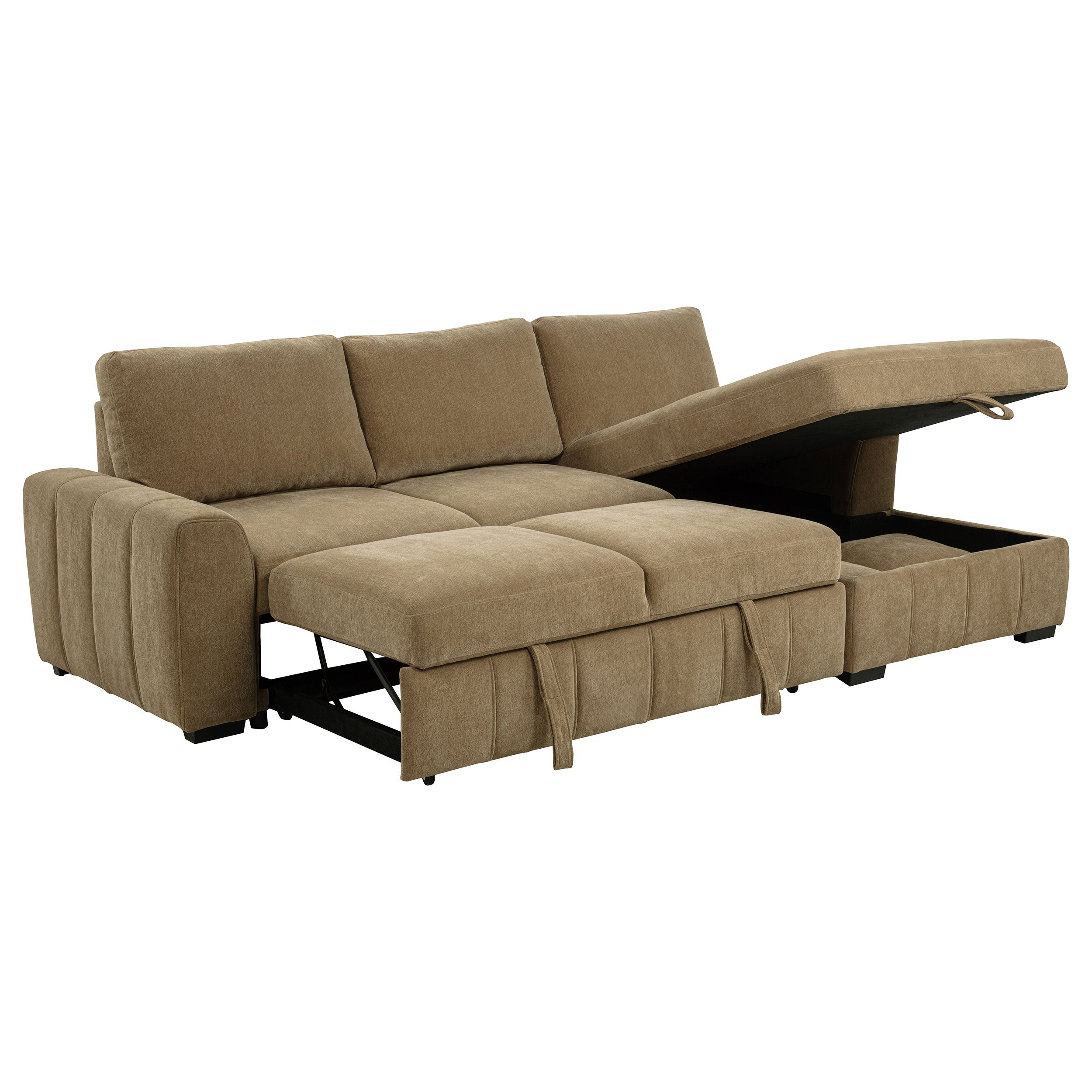 Pastrana Pull-Out Sleeper Sectional Sofa - Ideal Furniture (Fresno,CA)