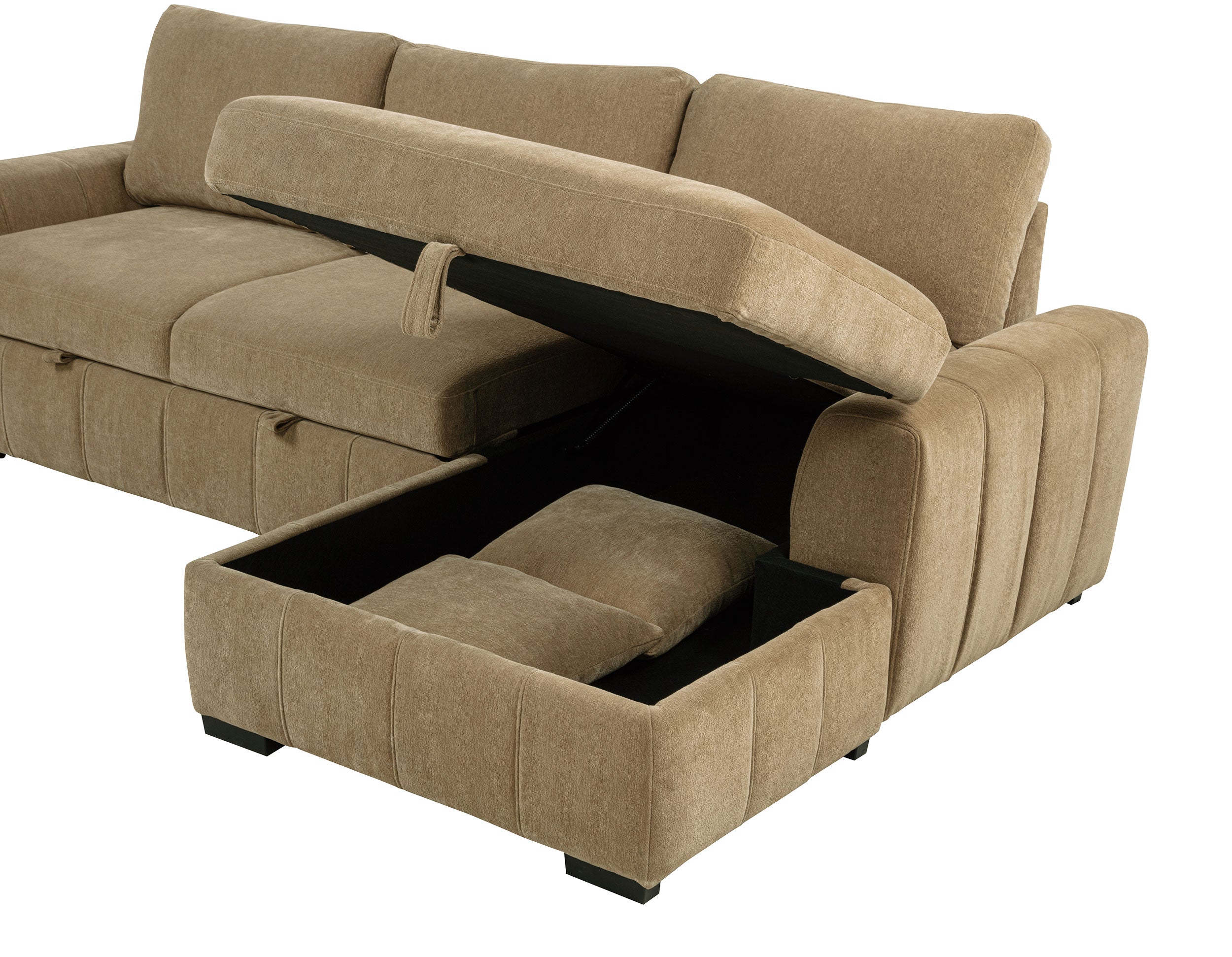 Pastrana Pull-Out Sleeper Sectional Sofa - Ideal Furniture (Fresno,CA)