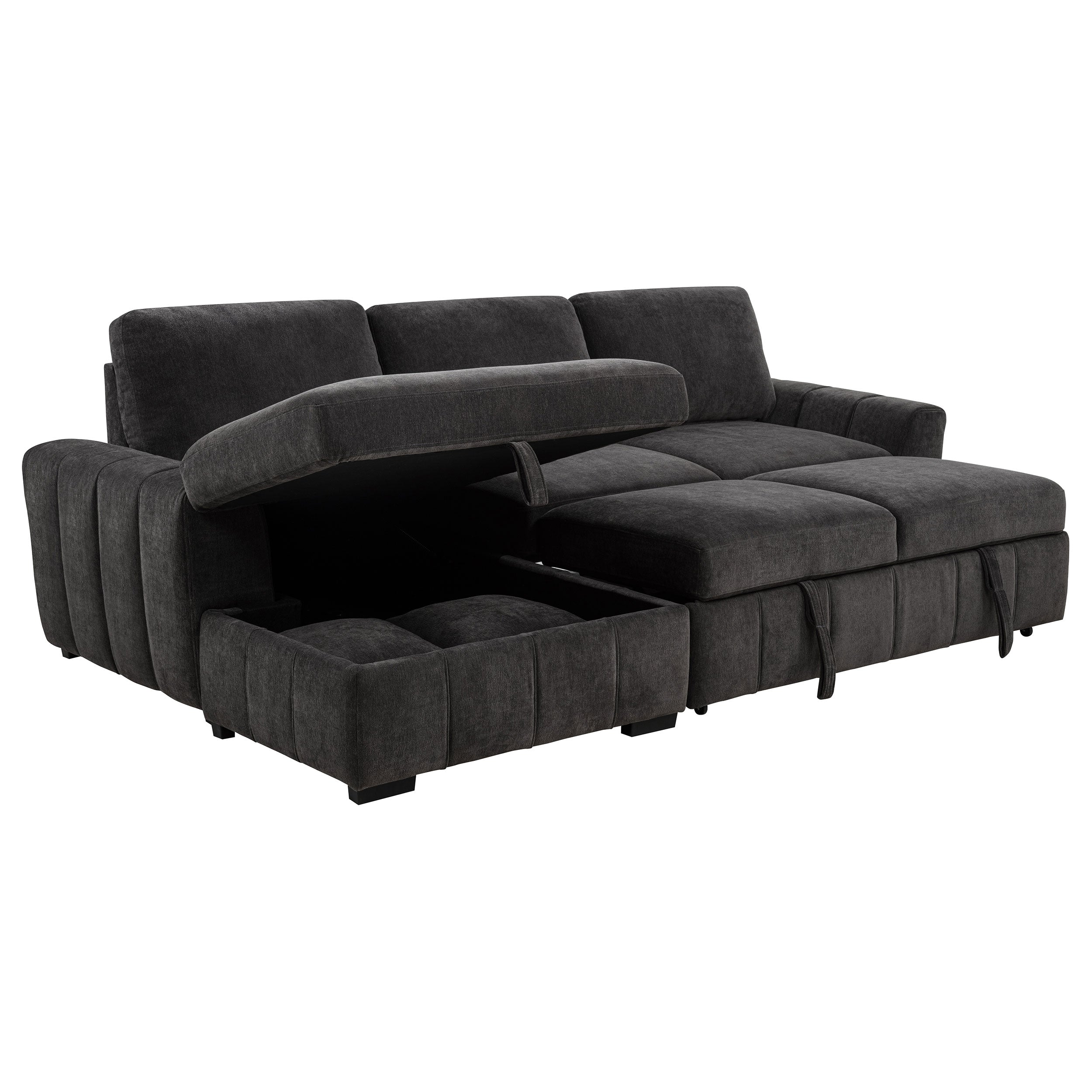 Pastrana Pull-Out Sleeper Sectional Sofa - Ideal Furniture (Fresno,CA)