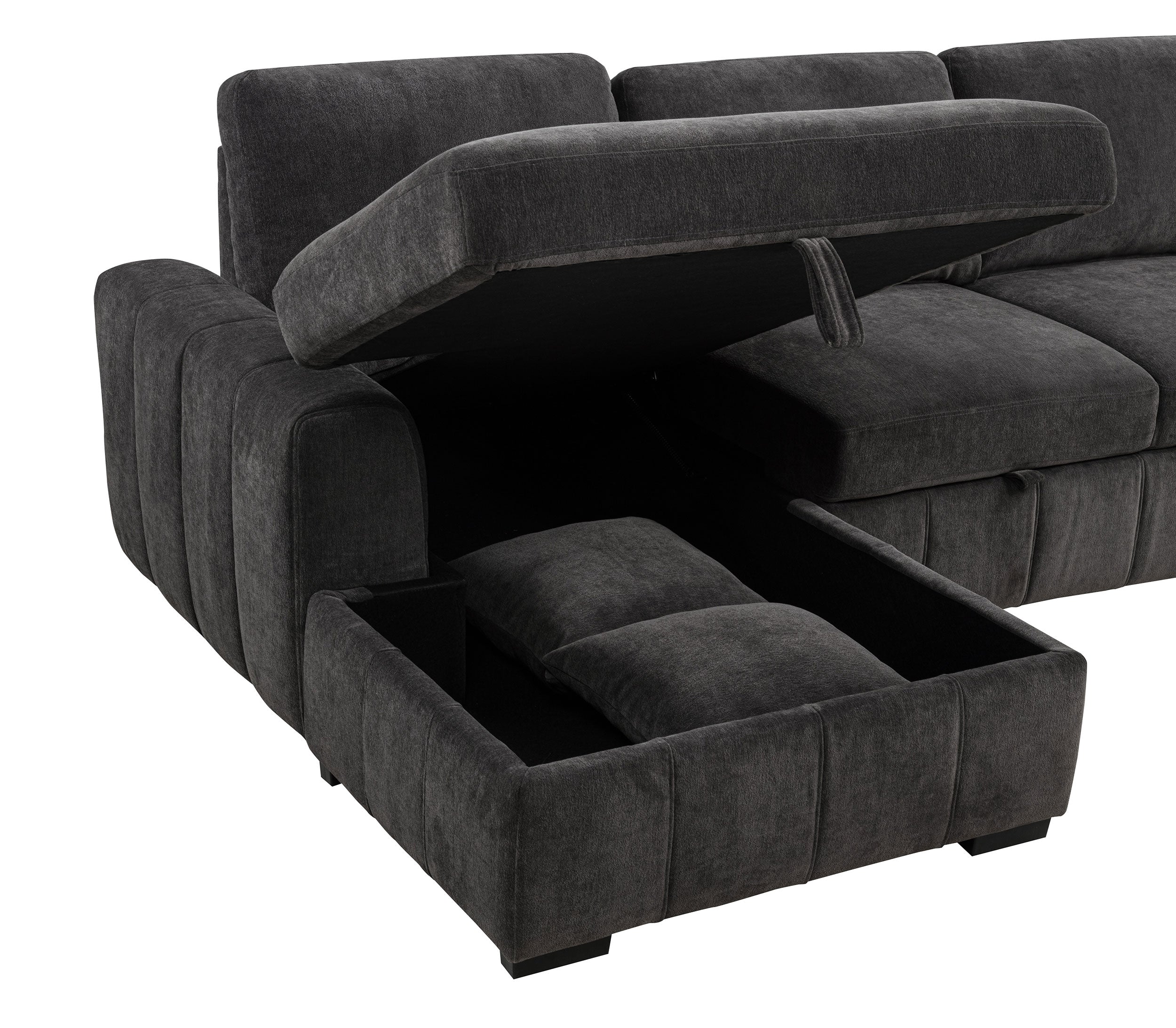 Pastrana Pull-Out Sleeper Sectional Sofa - Ideal Furniture (Fresno,CA)