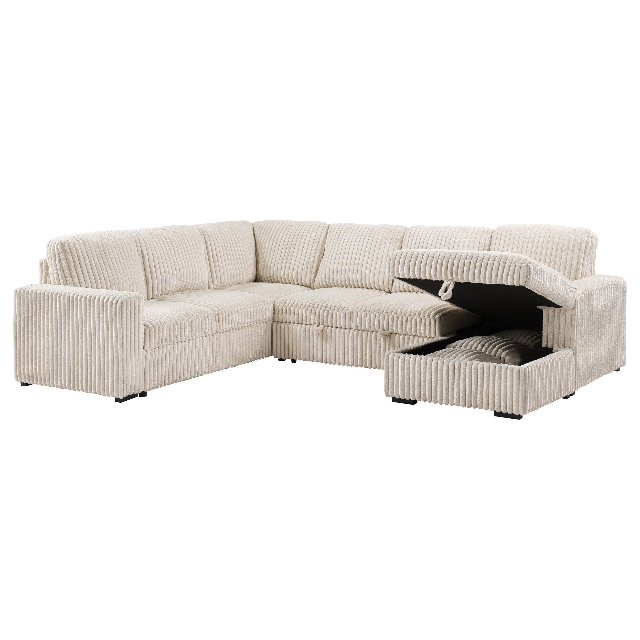 Devonshire Pull-Out Sleeper Sectional Sofa - Ideal Furniture (Fresno,CA)