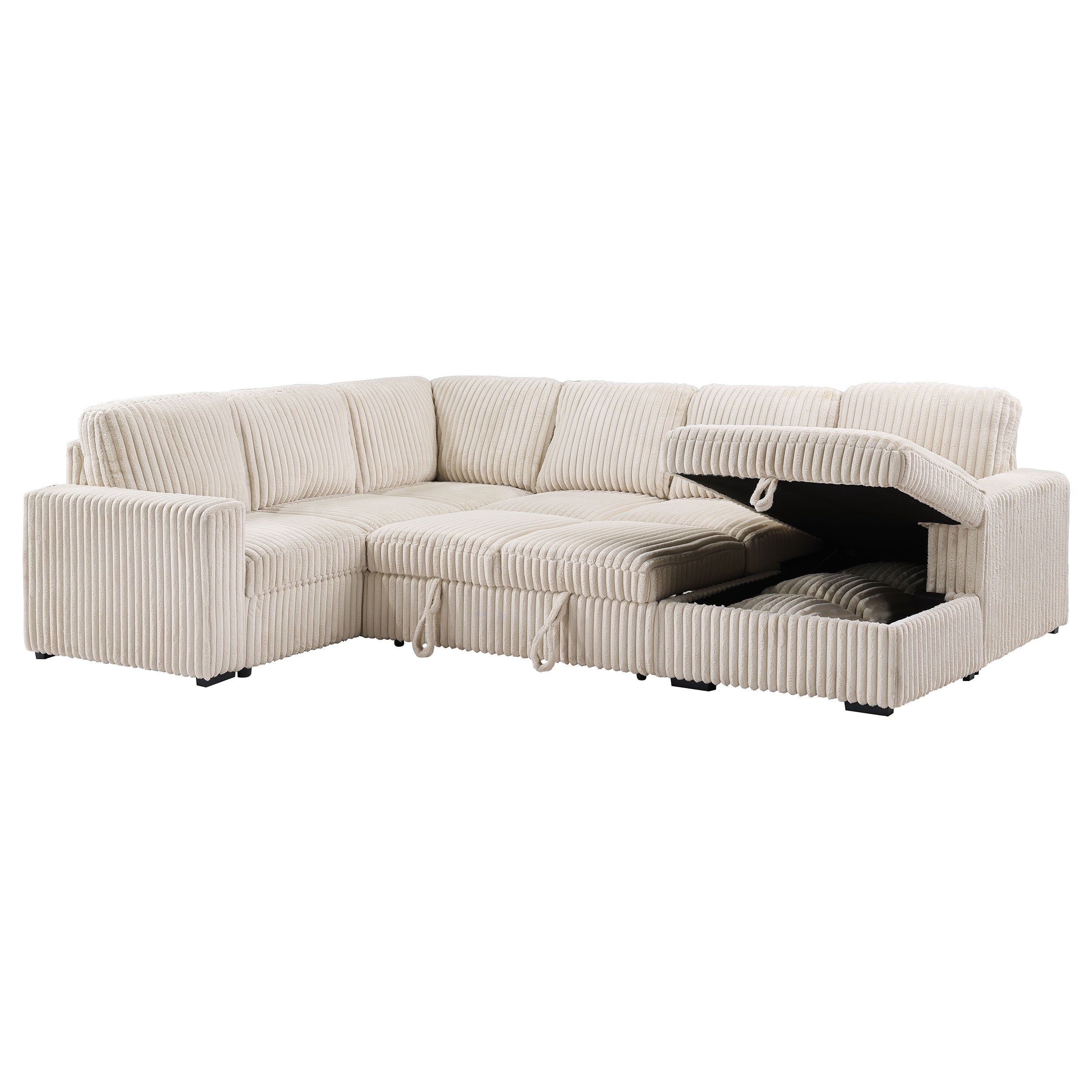 Devonshire Pull-Out Sleeper Sectional Sofa - Ideal Furniture (Fresno,CA)