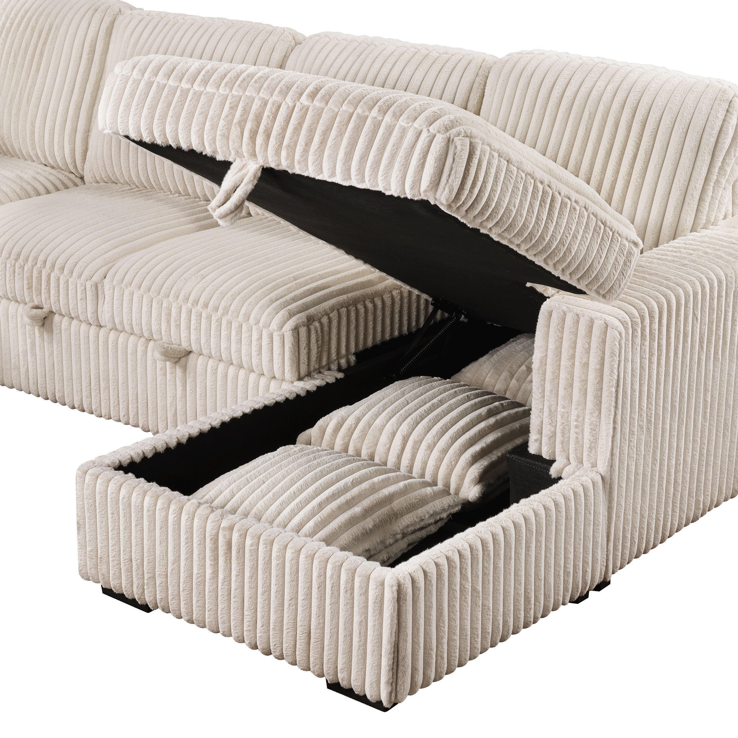 Devonshire Pull-Out Sleeper Sectional Sofa - Ideal Furniture (Fresno,CA)