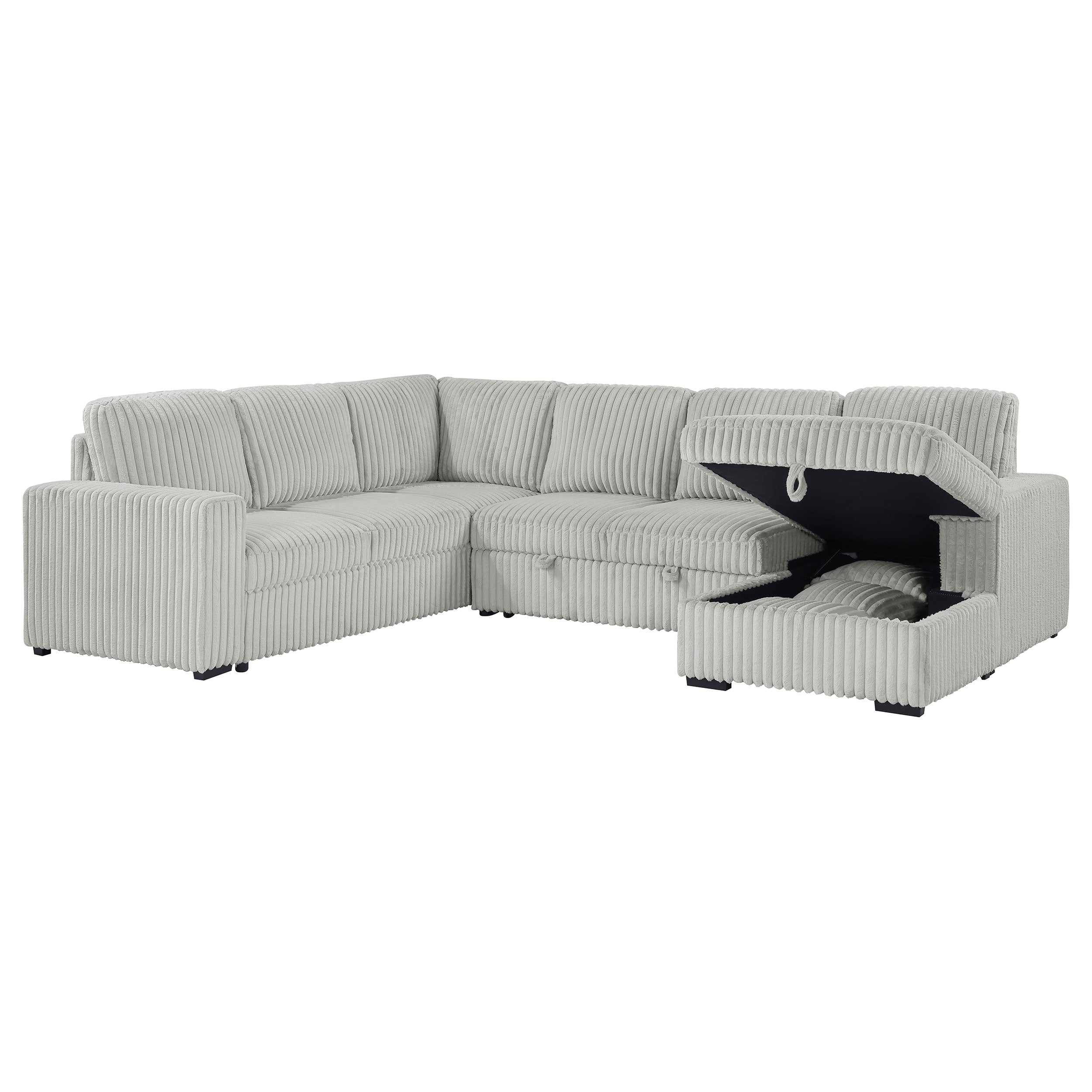 Devonshire Pull-Out Sleeper Sectional Sofa - Ideal Furniture (Fresno,CA)