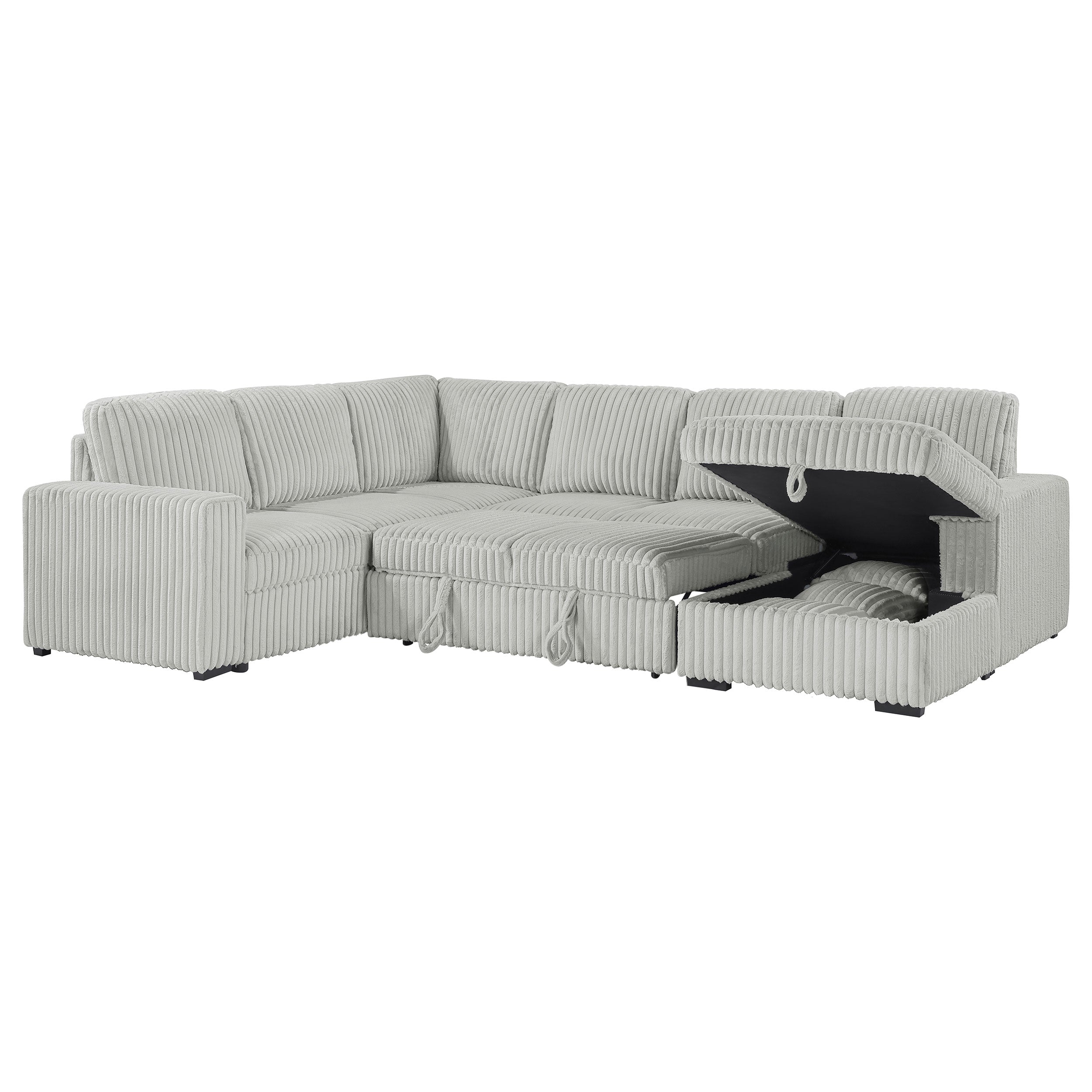 Devonshire Pull-Out Sleeper Sectional Sofa - Ideal Furniture (Fresno,CA)