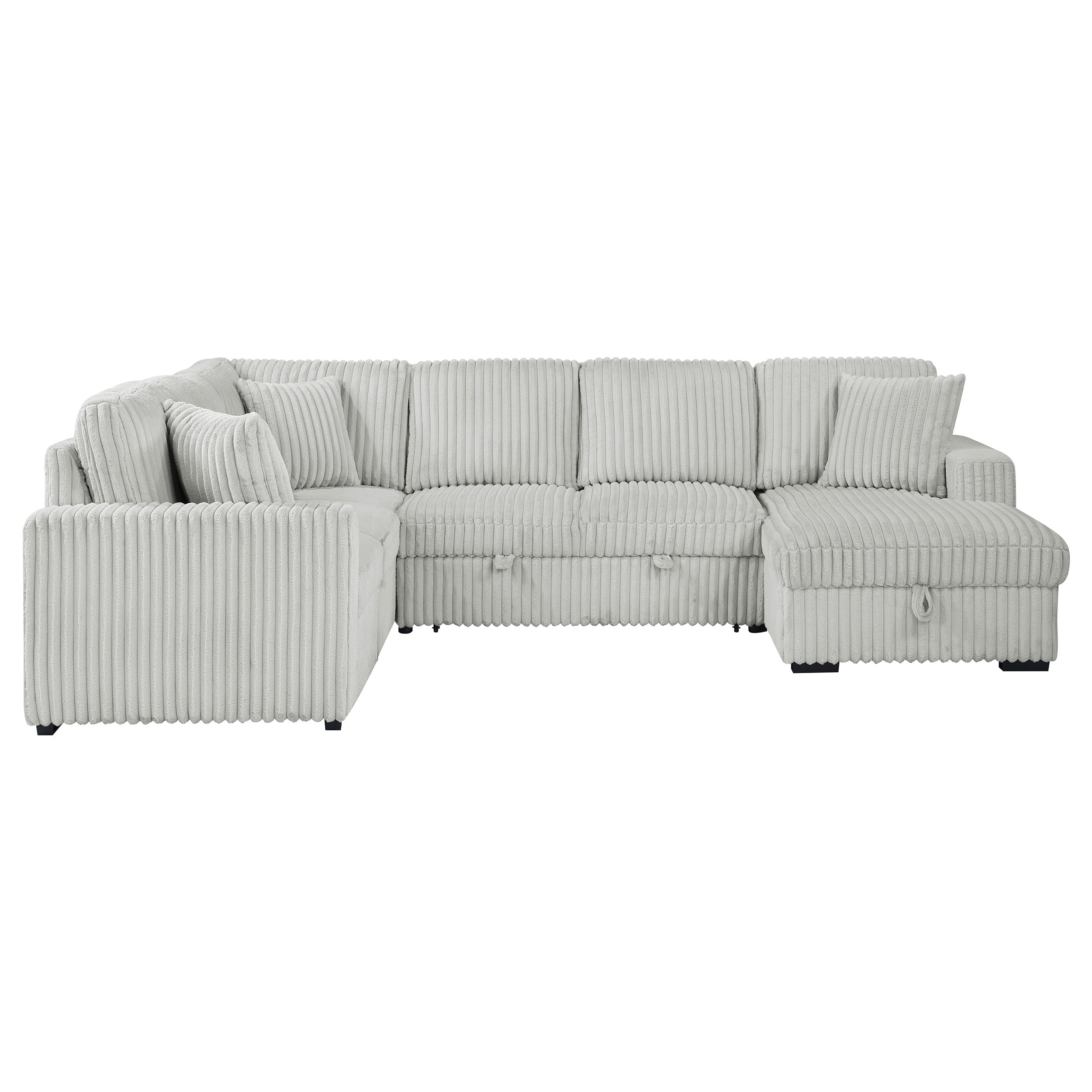 Devonshire Pull-Out Sleeper Sectional Sofa - Ideal Furniture (Fresno,CA)
