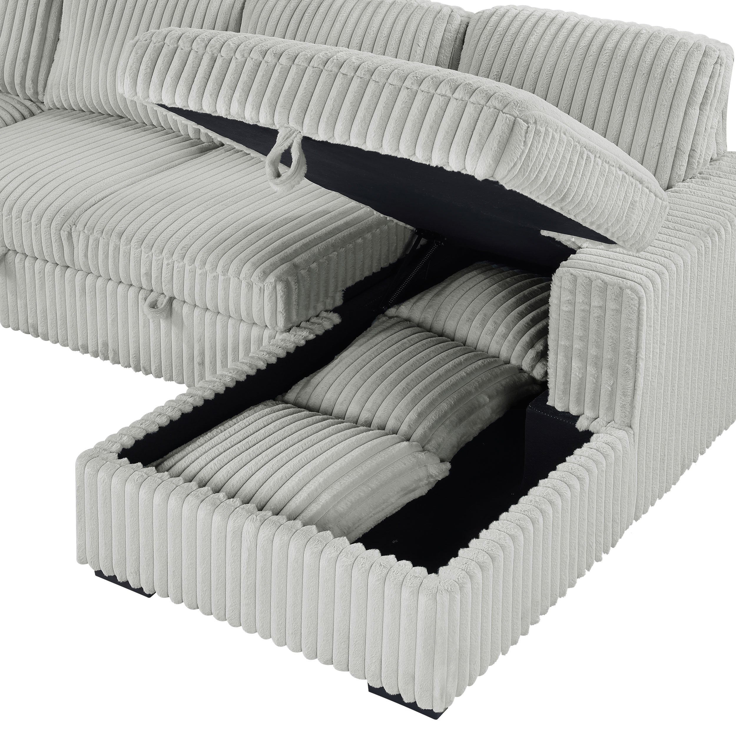 Devonshire Pull-Out Sleeper Sectional Sofa - Ideal Furniture (Fresno,CA)