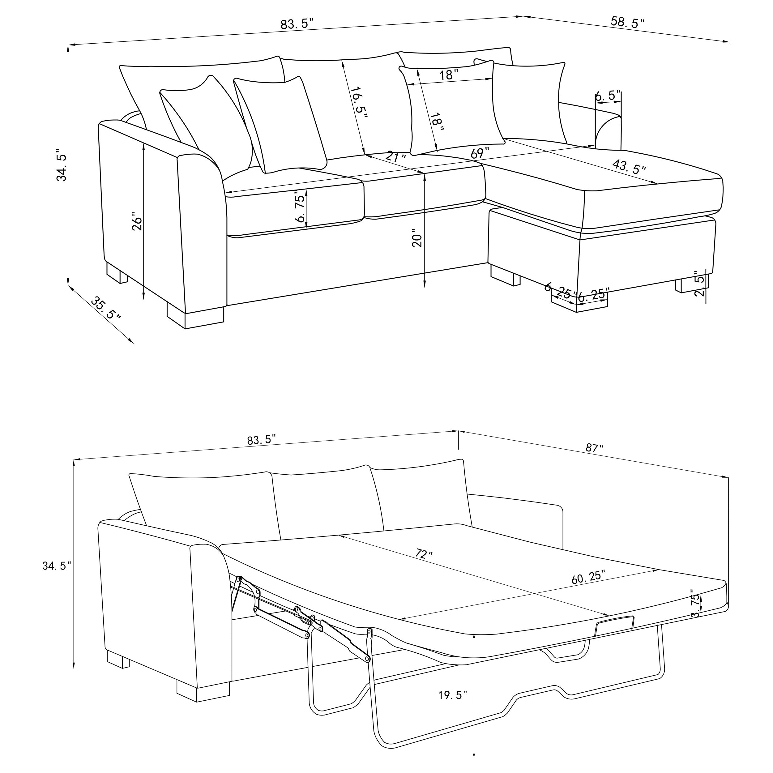 Storey Fold-Out Sleeper Sectional Sofa - Ideal Furniture (Fresno,CA)