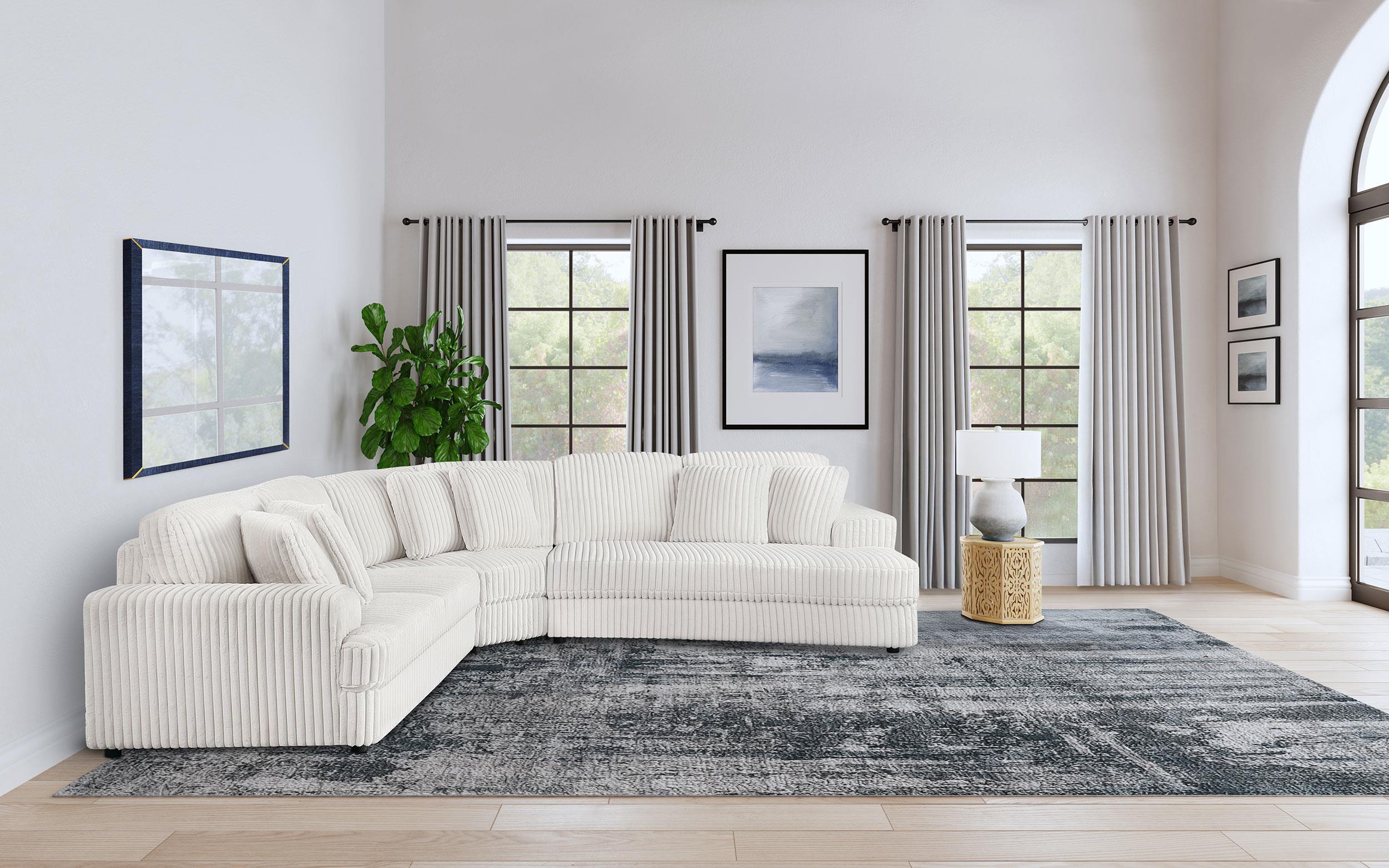Emberson Upholstered Modular Sectional Sofa Ivory - Ideal Furniture (Fresno,CA)