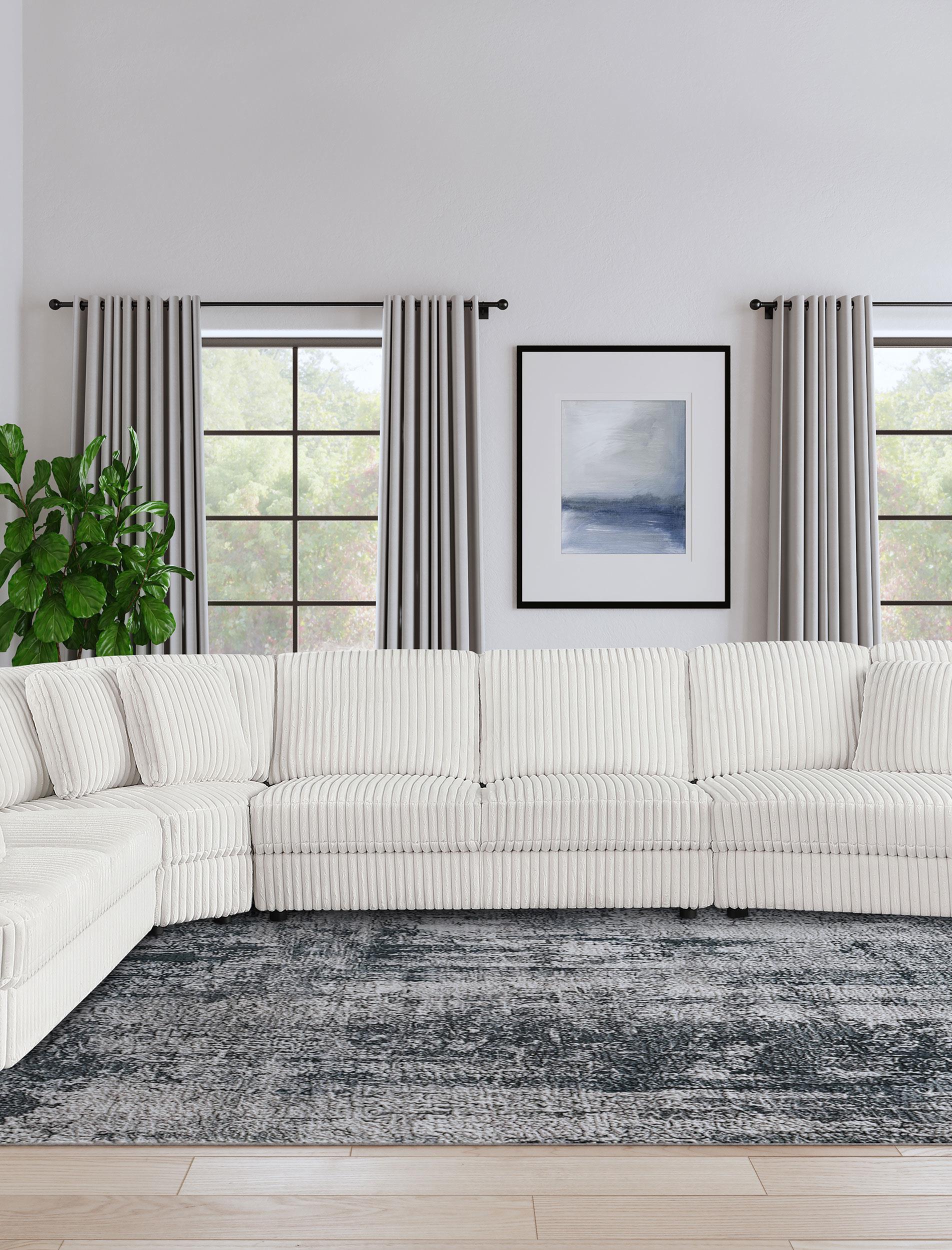 Emberson Upholstered Armless Loveseat Ivory - Ideal Furniture (Fresno,CA)