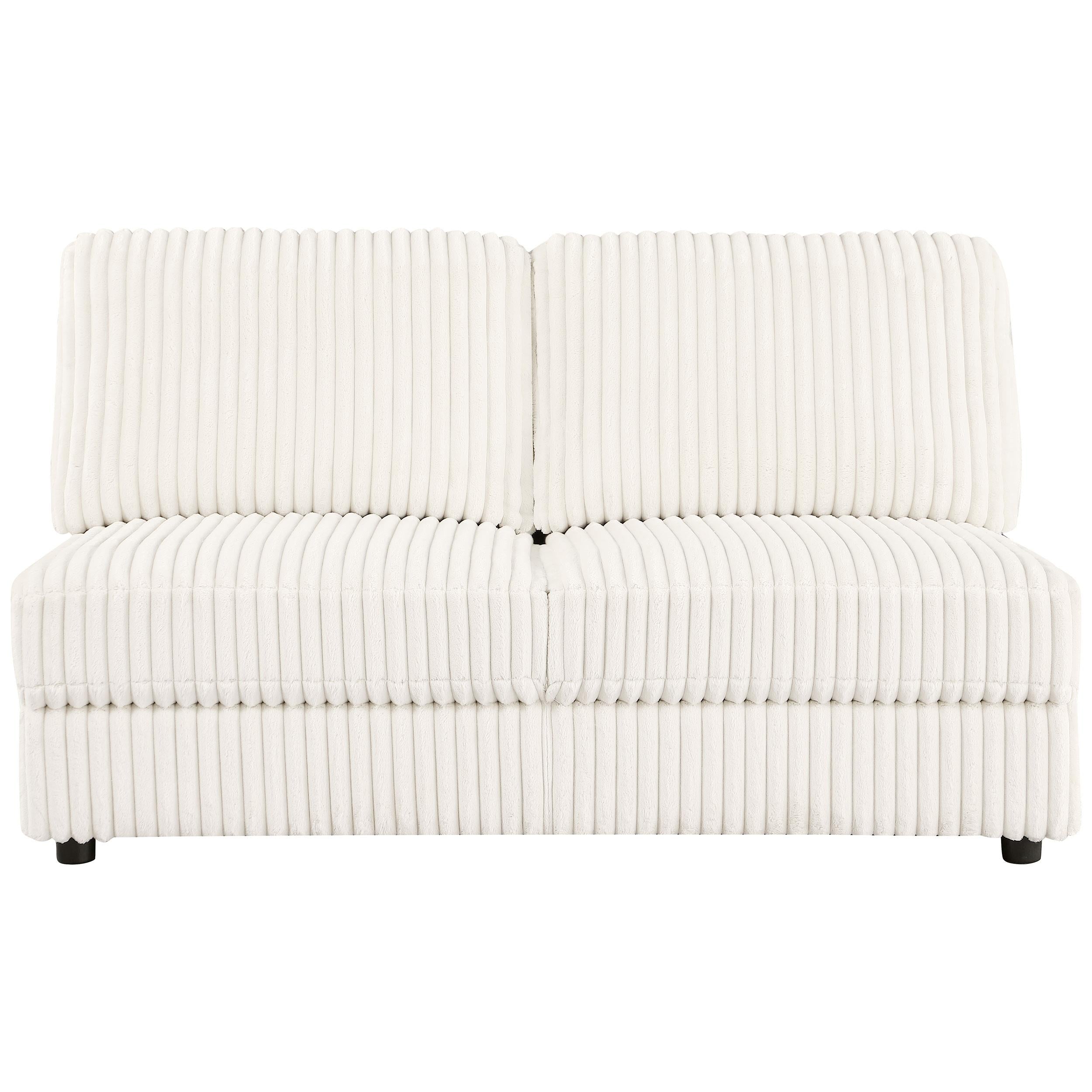 Emberson Upholstered Armless Loveseat Ivory - Ideal Furniture (Fresno,CA)