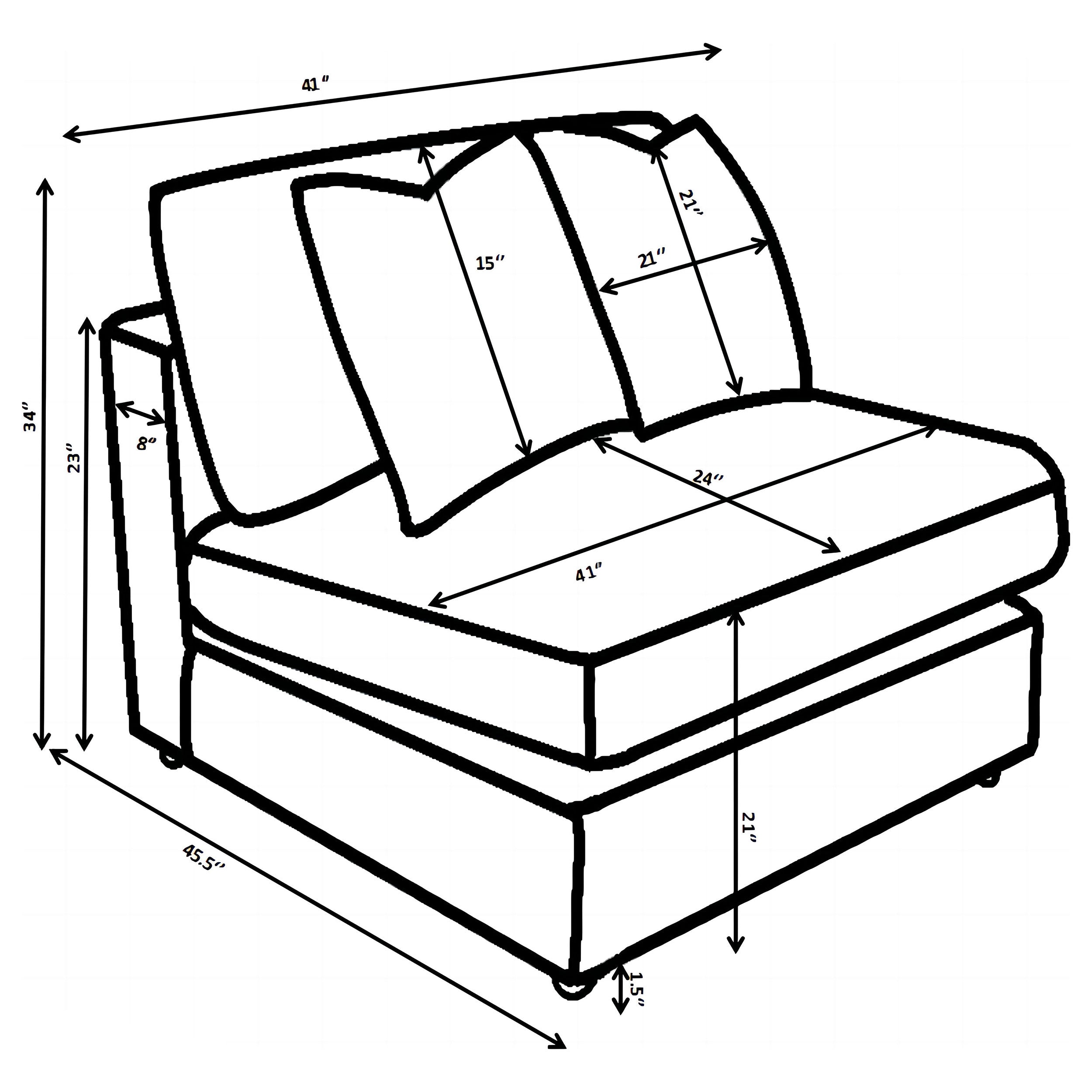 Blaine Armless Chair - Ideal Furniture (Fresno,CA)