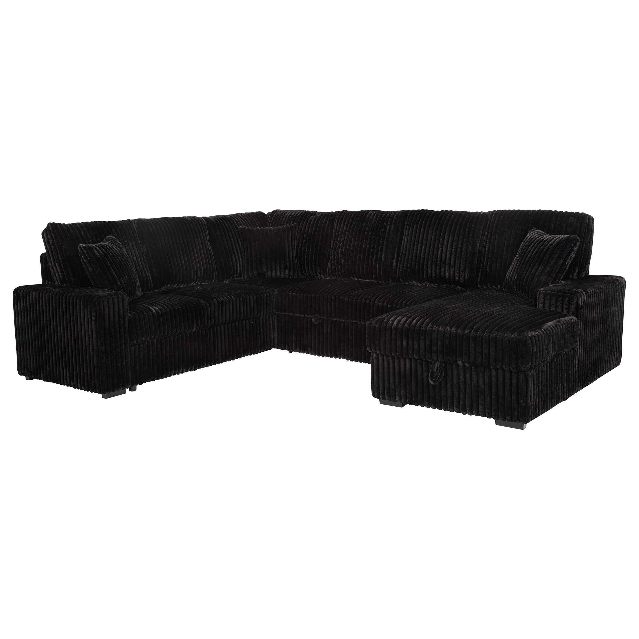 Devonshire Pull-Out Sleeper Sectional Sofa - Ideal Furniture (Fresno,CA)