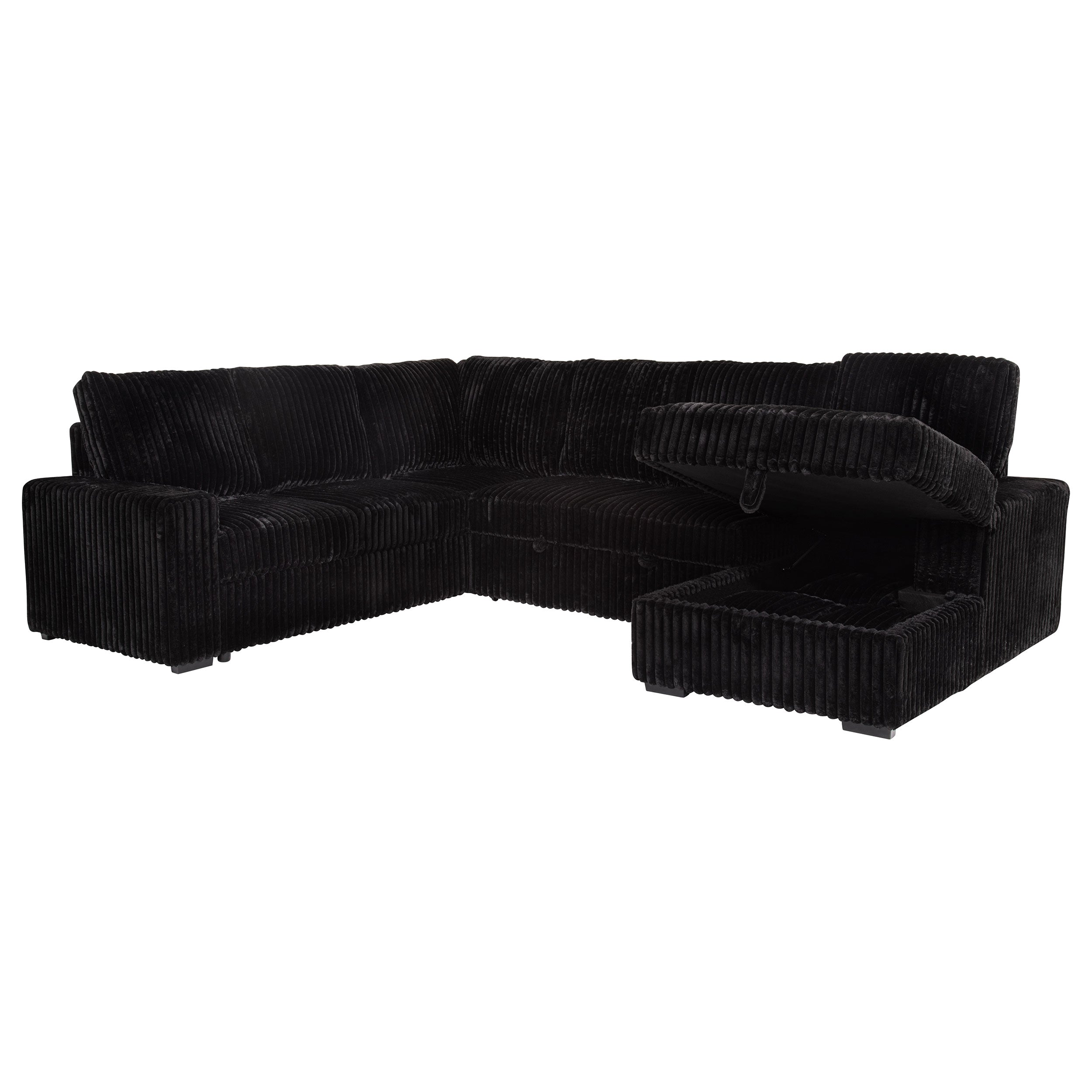 Devonshire Pull-Out Sleeper Sectional Sofa - Ideal Furniture (Fresno,CA)