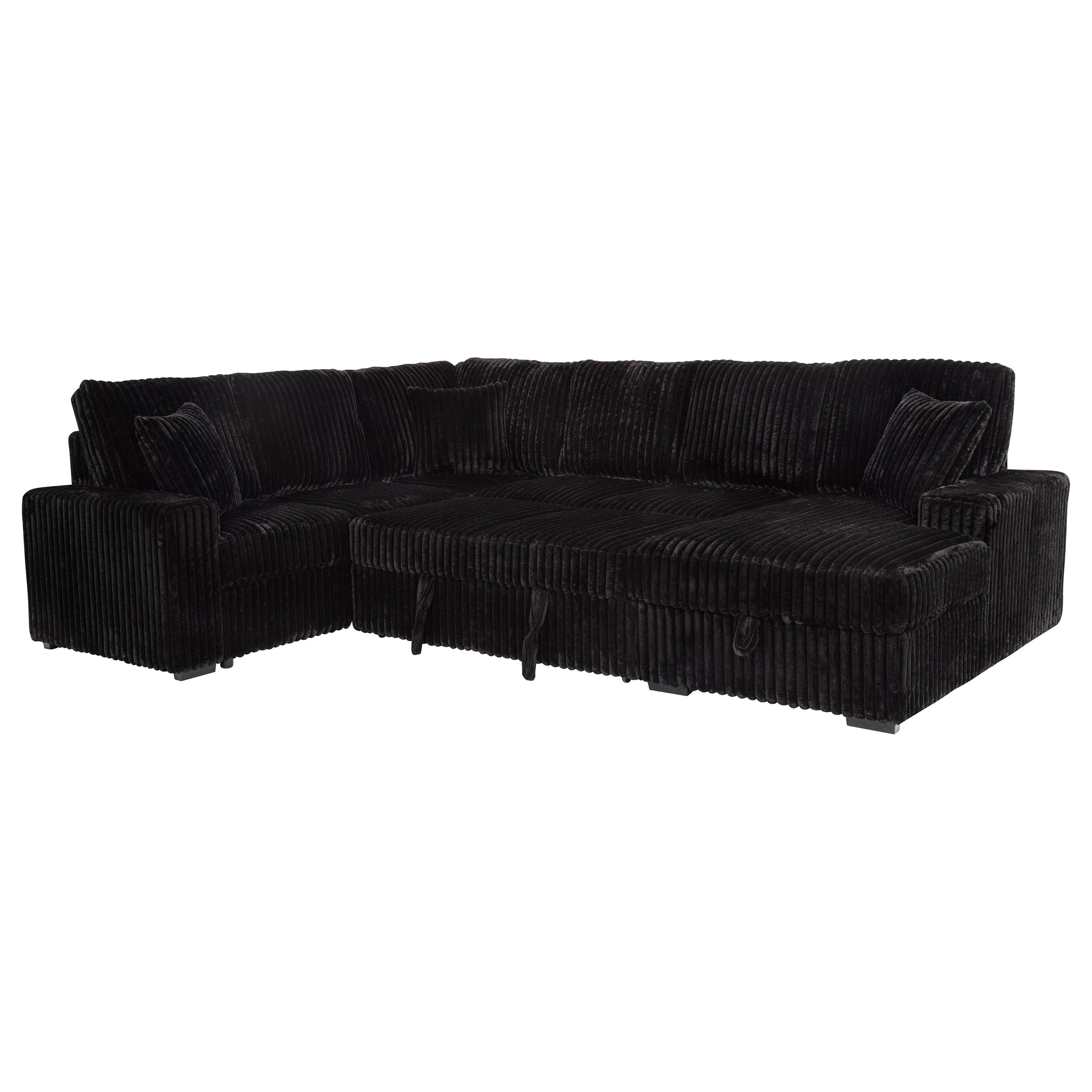 Devonshire Pull-Out Sleeper Sectional Sofa - Ideal Furniture (Fresno,CA)
