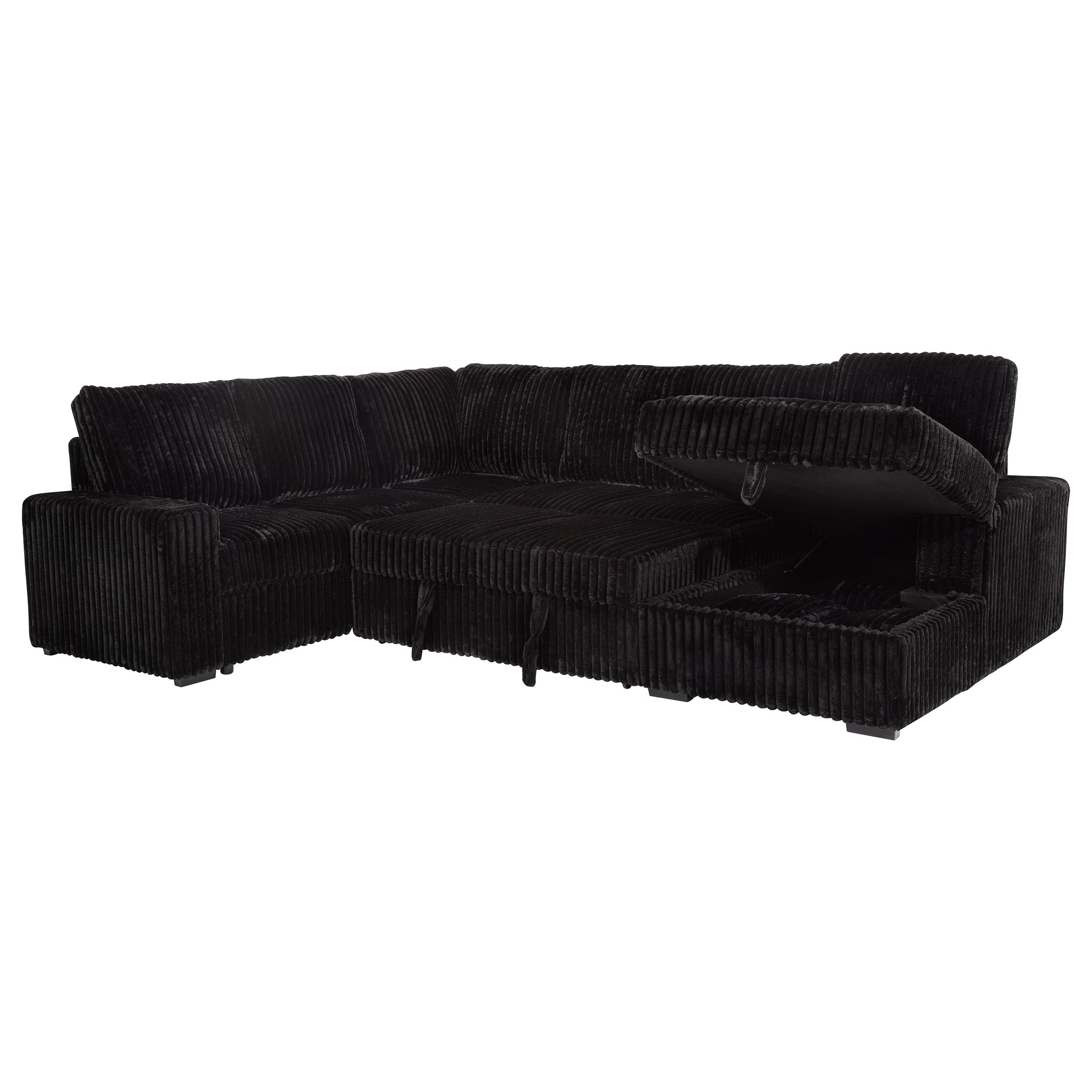 Devonshire Pull-Out Sleeper Sectional Sofa - Ideal Furniture (Fresno,CA)