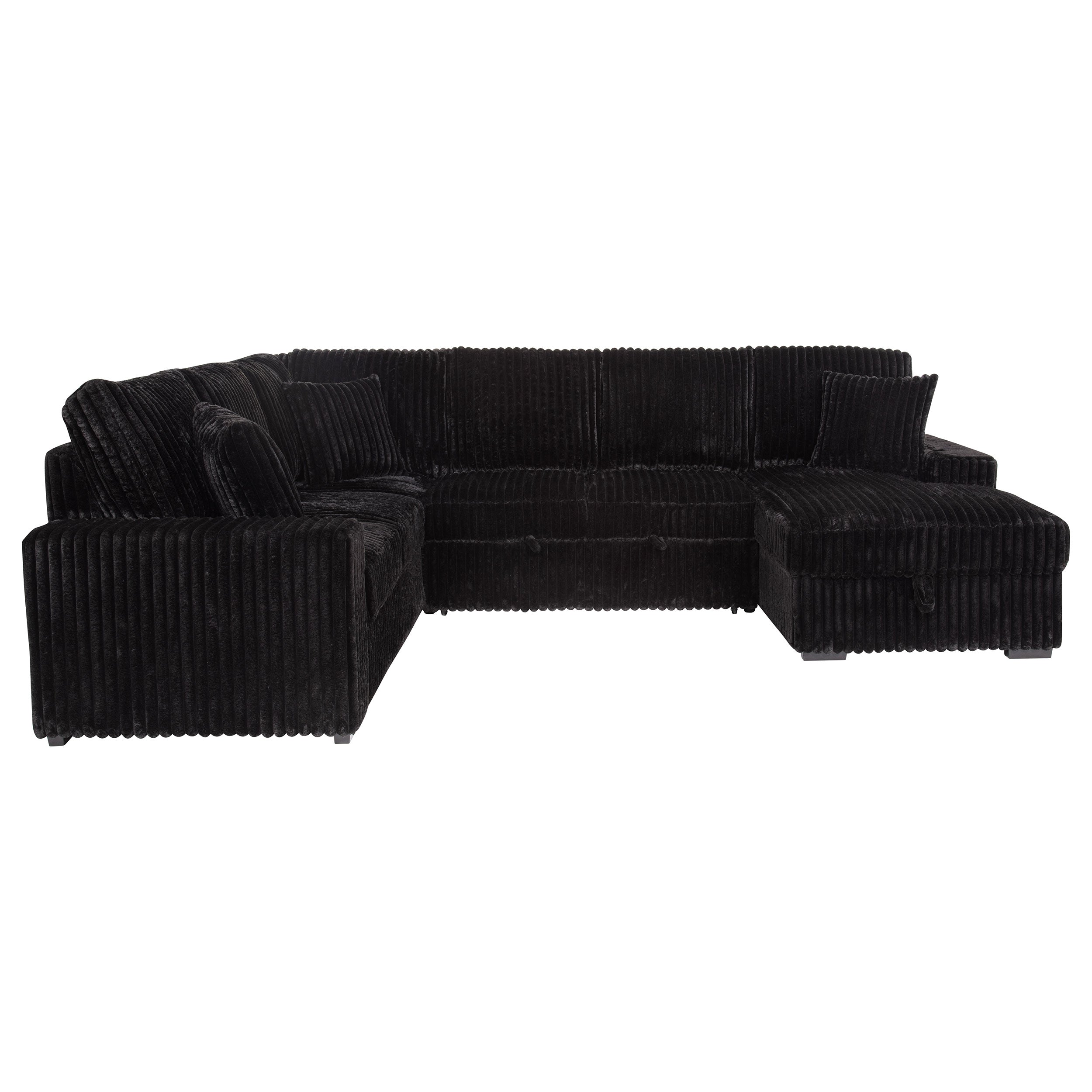 Devonshire Pull-Out Sleeper Sectional Sofa - Ideal Furniture (Fresno,CA)