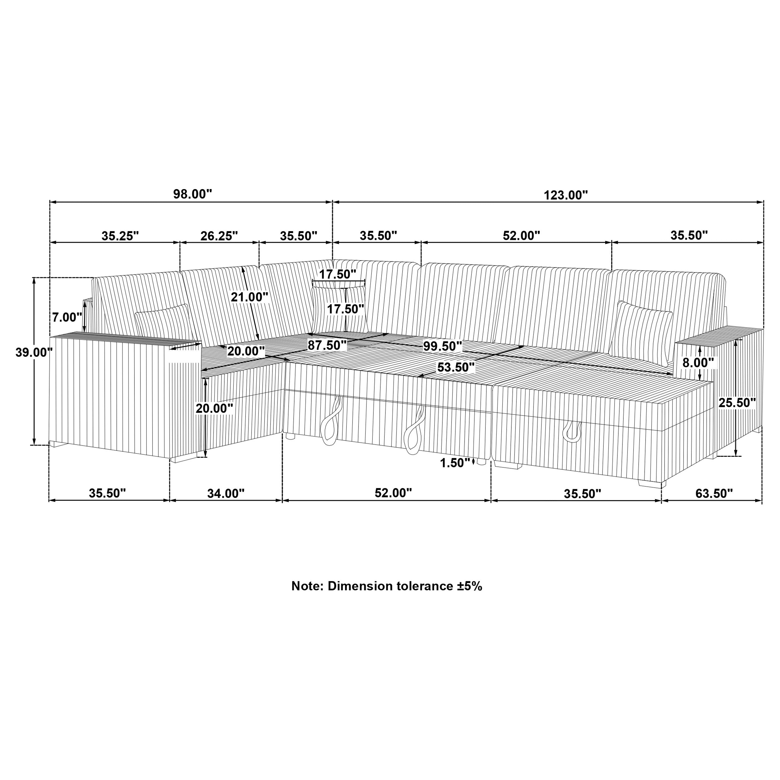 Devonshire Pull-Out Sleeper Sectional Sofa - Ideal Furniture (Fresno,CA)