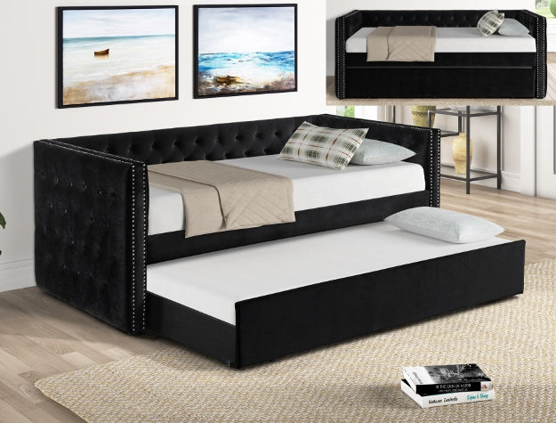 Trina Black Daybed Arm(l&r) - Ideal Furniture (Fresno,CA)