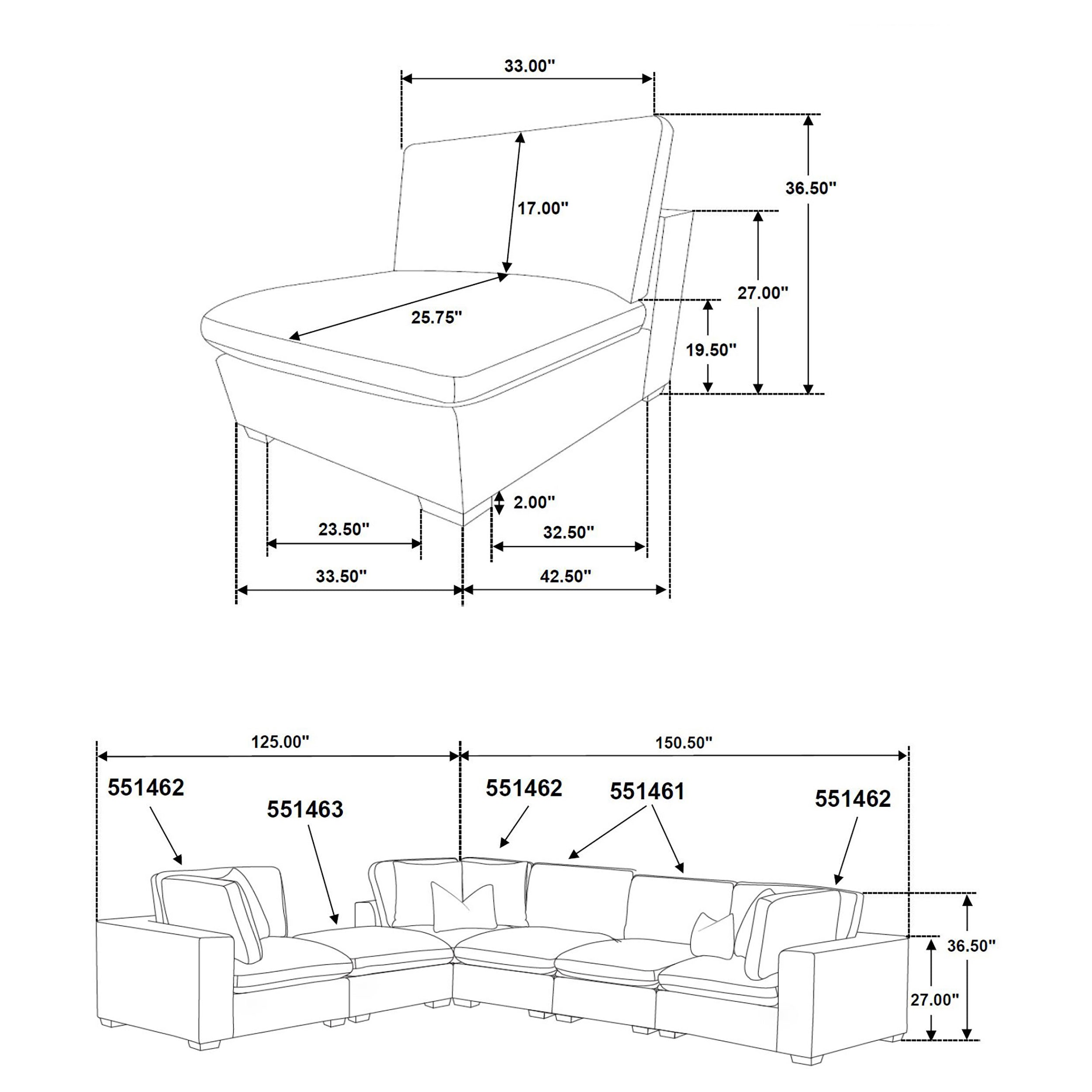 Lakeview Armless Chair - Ideal Furniture (Fresno,CA)