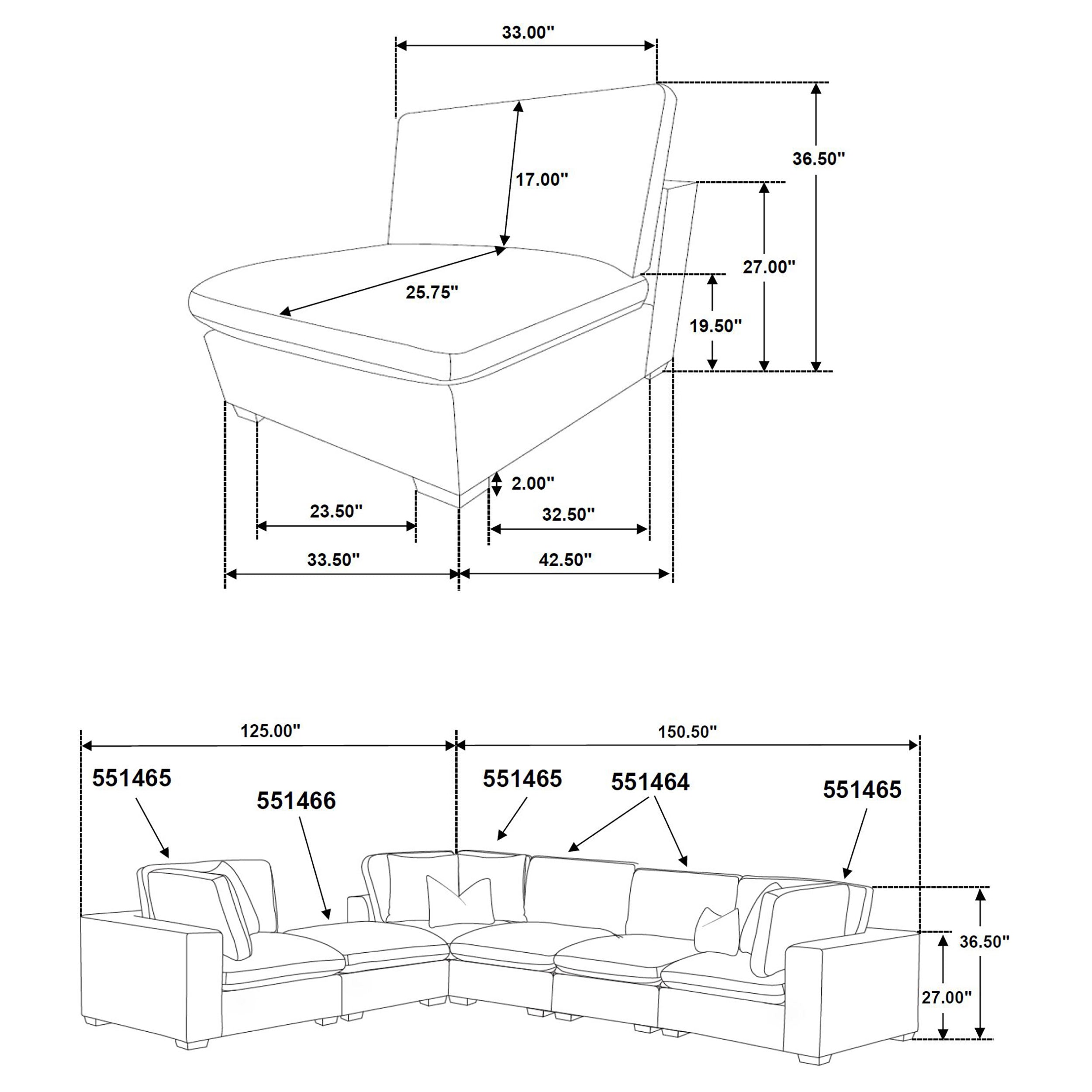 Lakeview Armless Chair - Ideal Furniture (Fresno,CA)