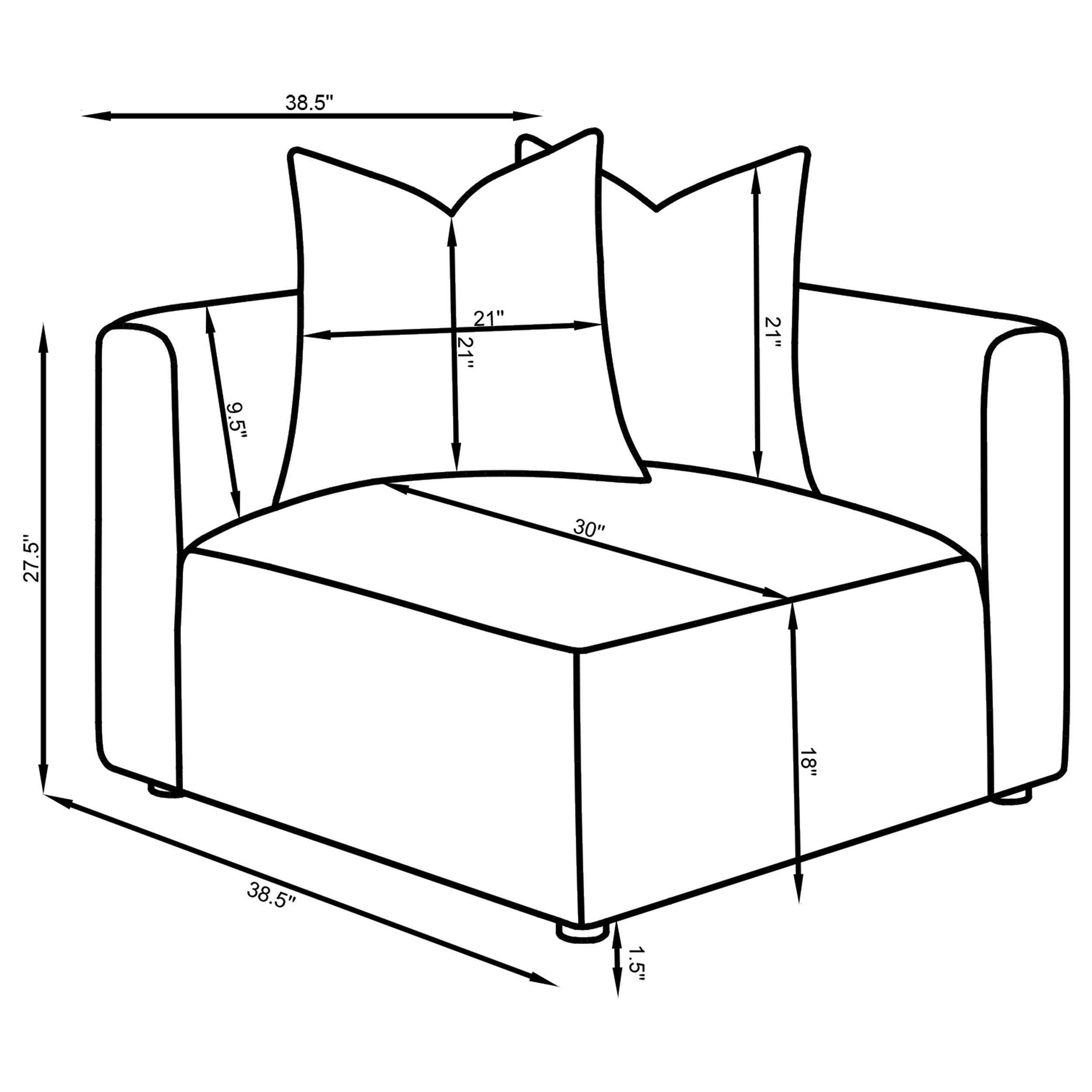 Jennifer Upholstered Corner Chair - Ideal Furniture (Fresno,CA)
