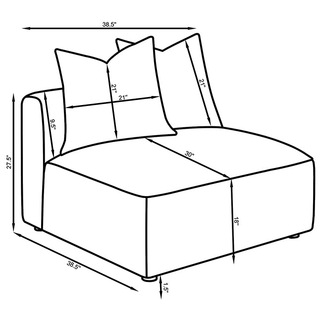 Jennifer Armless Chair - Ideal Furniture (Fresno,CA)
