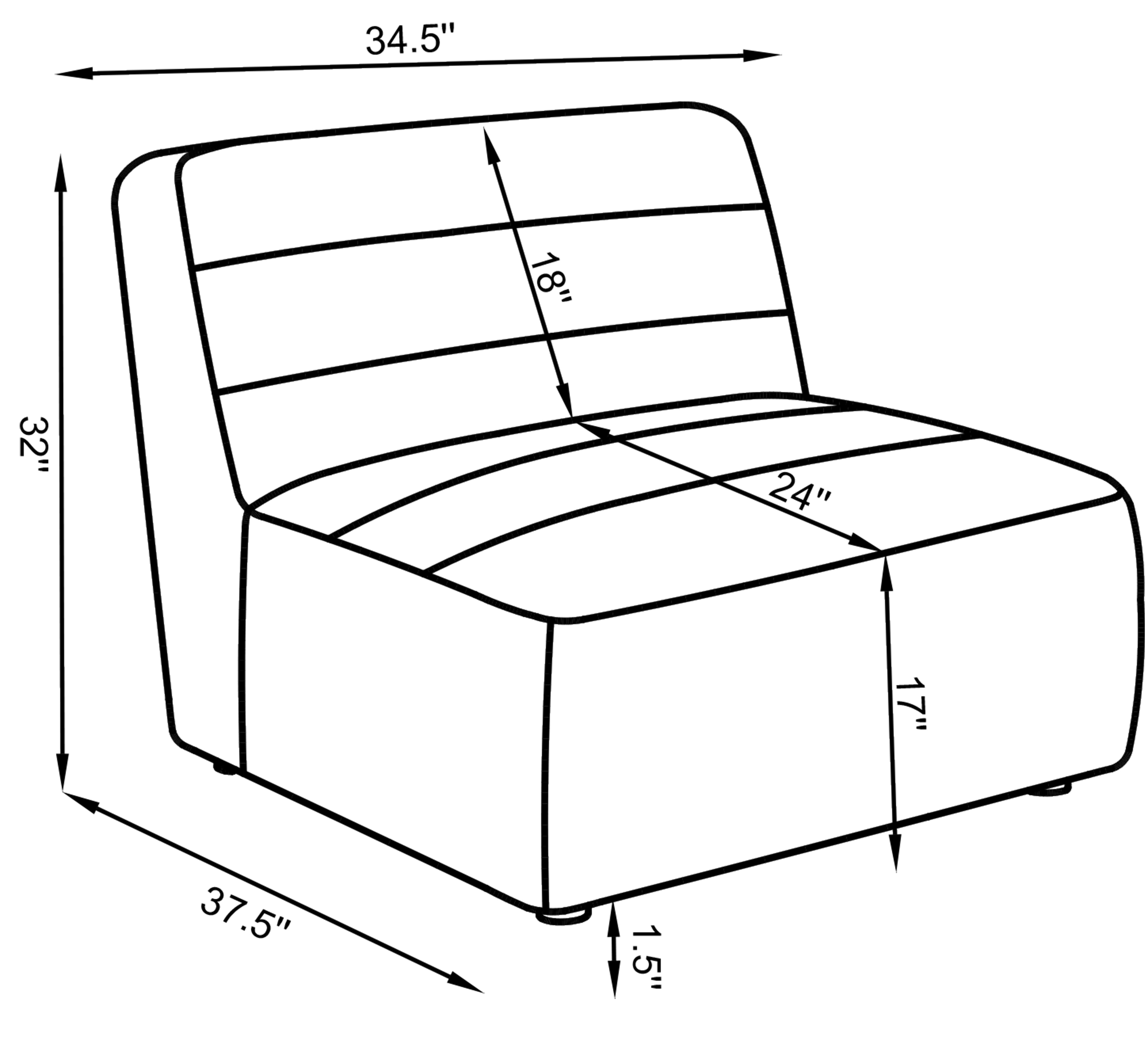Sunny Armless Chair - Ideal Furniture (Fresno,CA)