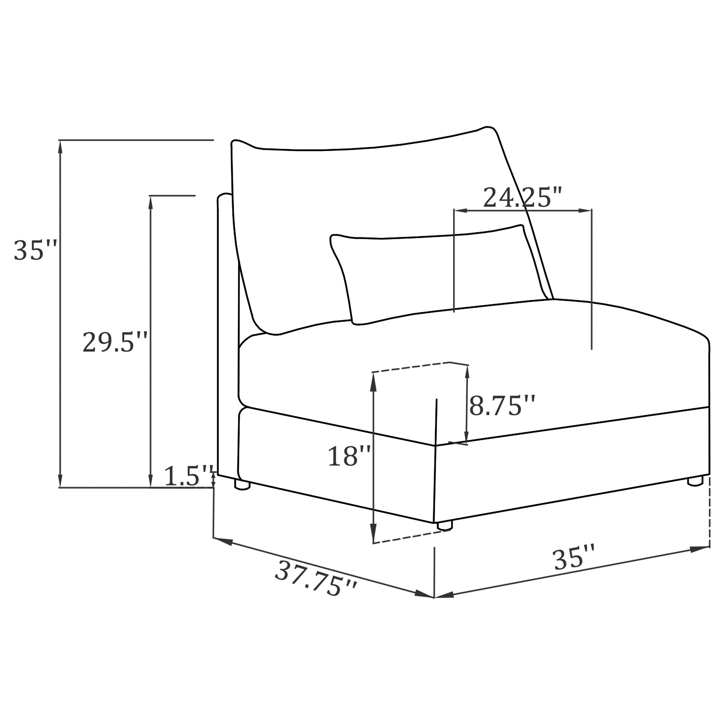 Sasha Armless Chair - Ideal Furniture (Fresno,CA)