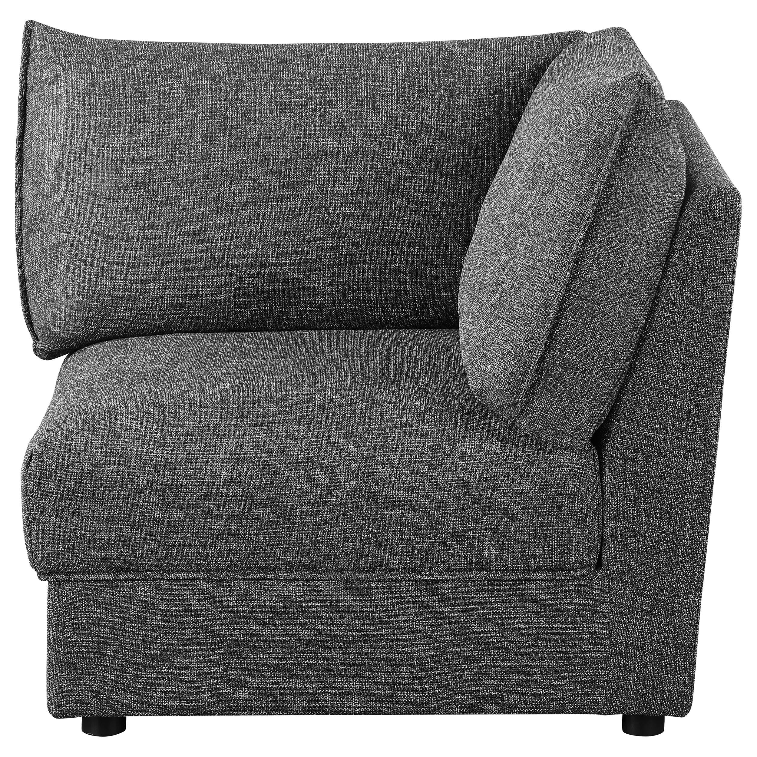 Sasha Upholstered Corner Chair Barely Black - Ideal Furniture (Fresno,CA)