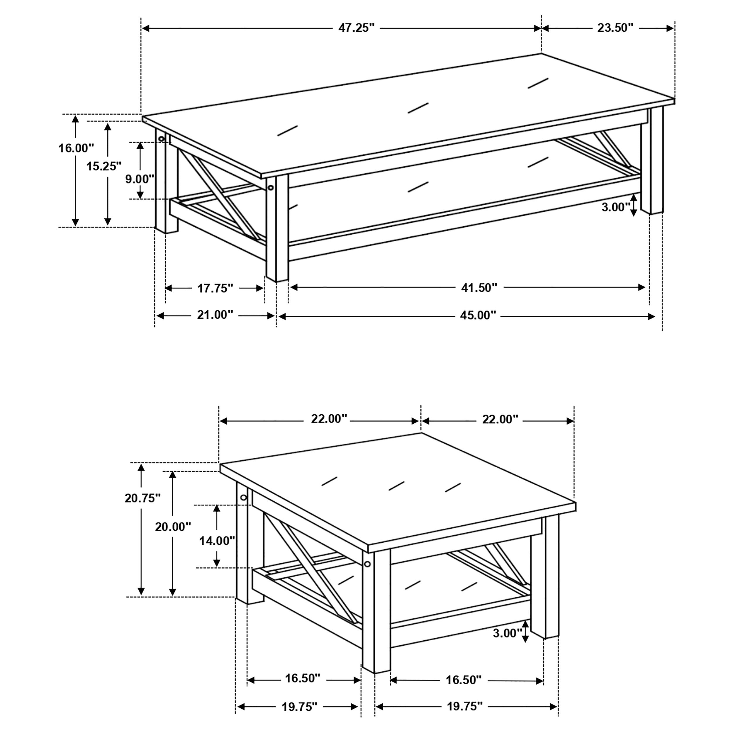 Rachelle Coffee Table Set - Ideal Furniture (Fresno,CA)