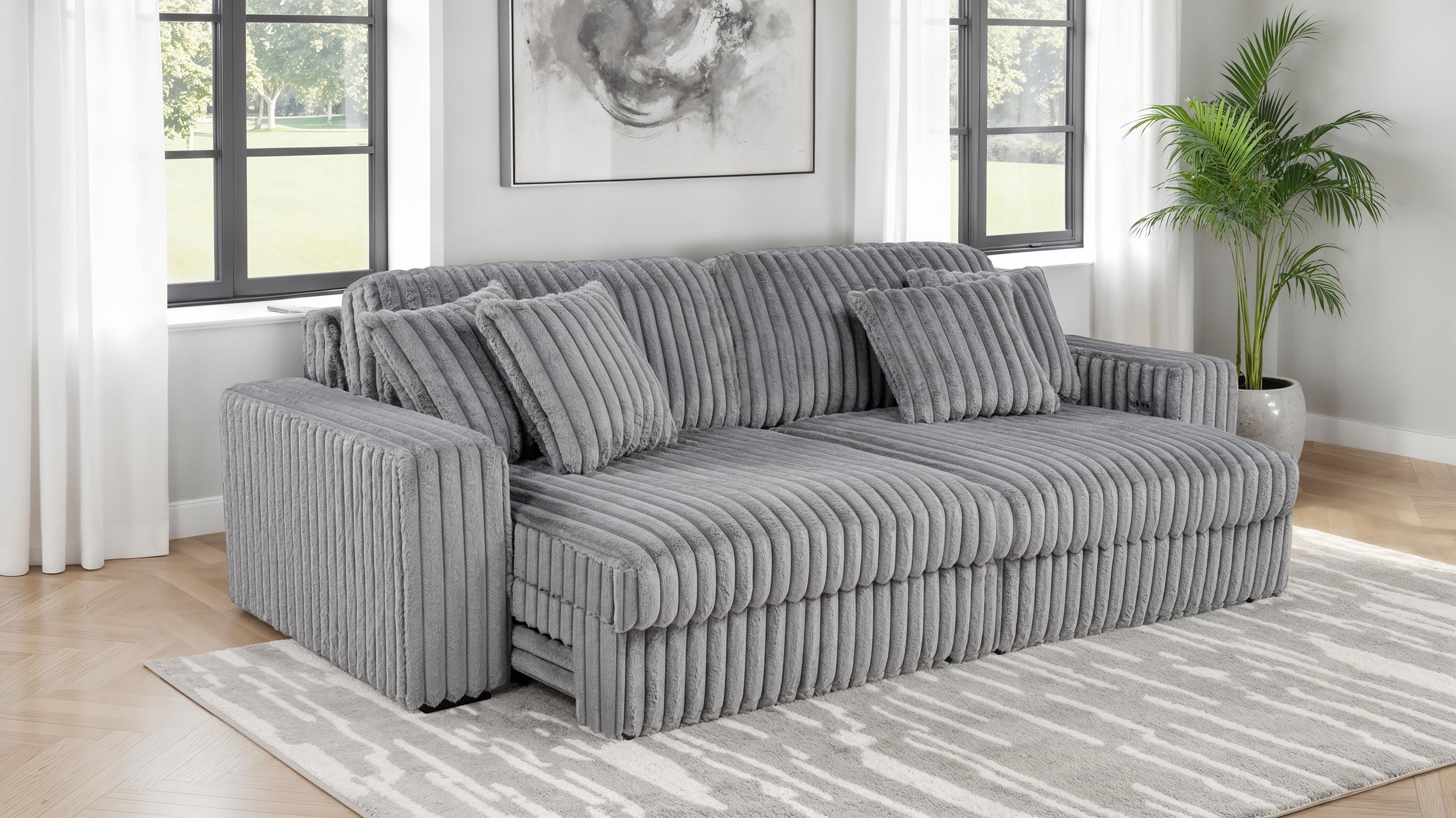 Jacana Sofa with Power Chaise - Ideal Furniture (Fresno,CA)